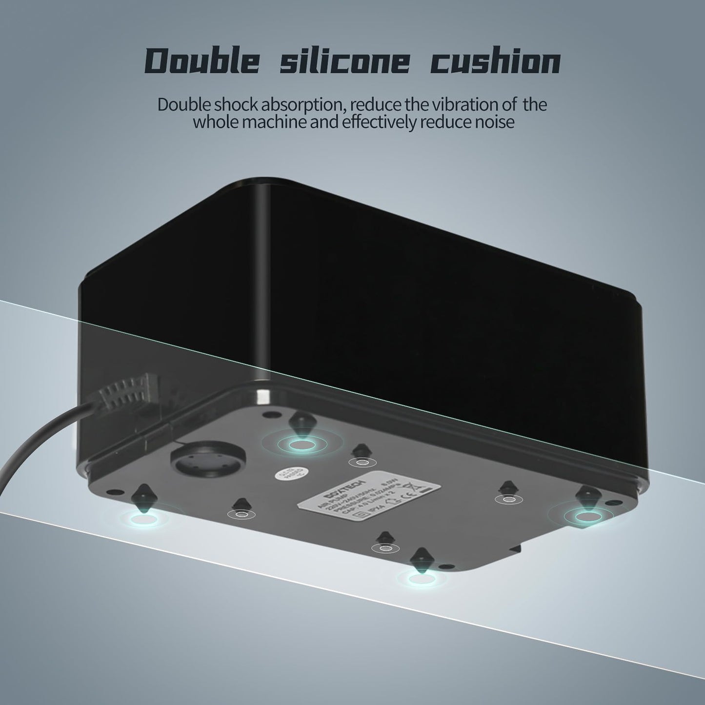 Boxtech Fish Tank Air Pump - Aquarium Adjustable Fish Oxygen Pump, Ultra-Quiet Aerator Bubbler with Dual Outlet, 5w 2L/min Tank Bubbler for 10-150 Gallon Tanks