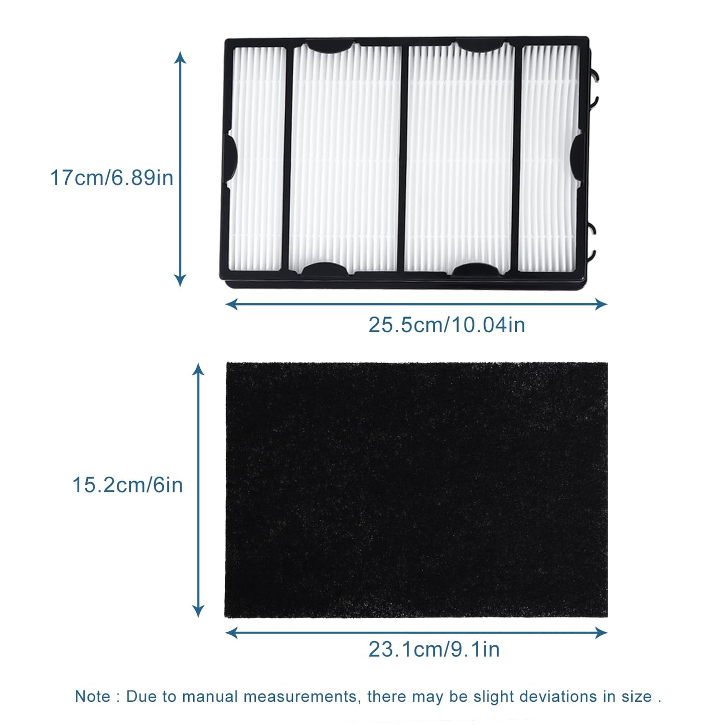 HAPF600 HEPA Filter Replacement Compatible with Holmes Air Purifier HAPF600 HAPF8650 HAP615 HAP625 HAP650, 2 Filter Replacement &2 Carbon Pre-Filters, Part #HAPF600D, HAPF600D-U2