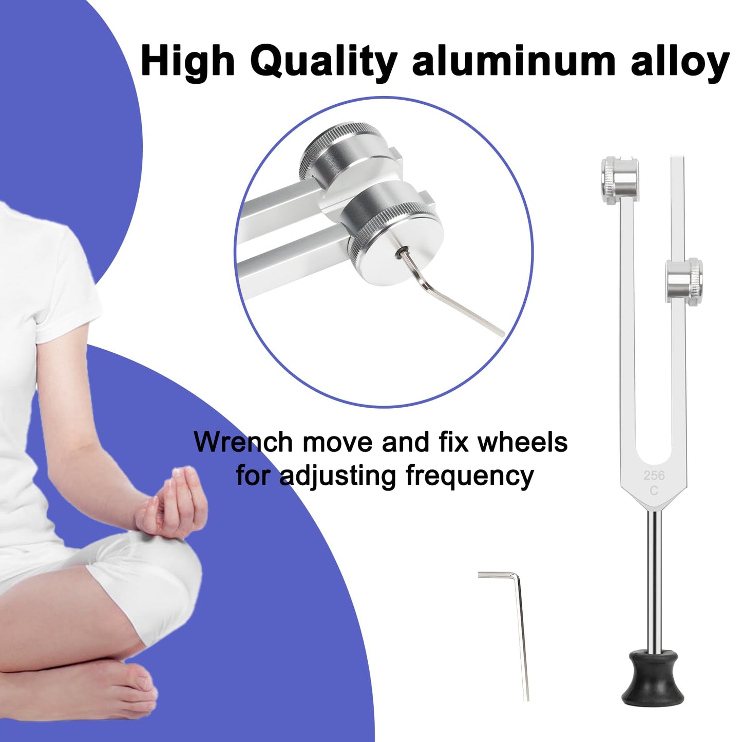 Tuning Fork (128Hz, 256Hz, 512Hz), Premium 6 Piece Kit with Leather Pouch for Yoga, Musical Instruments, Ideal Spiritual Gift for Women