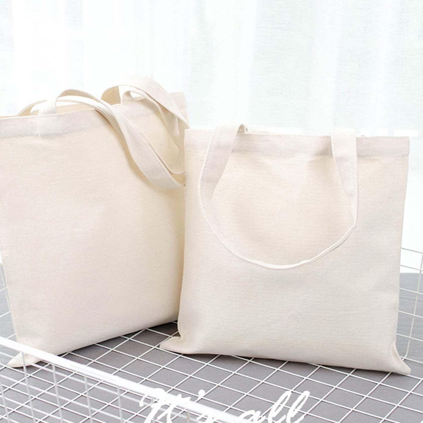 6 Packs Canvas Tote Bags, 16 x 13.4 Inch Reusable Grocery bags with Zipper, Heavy Duty Shopping Bags, Blank DIY Bags for Art Crafts Painting Embroidery Decoration