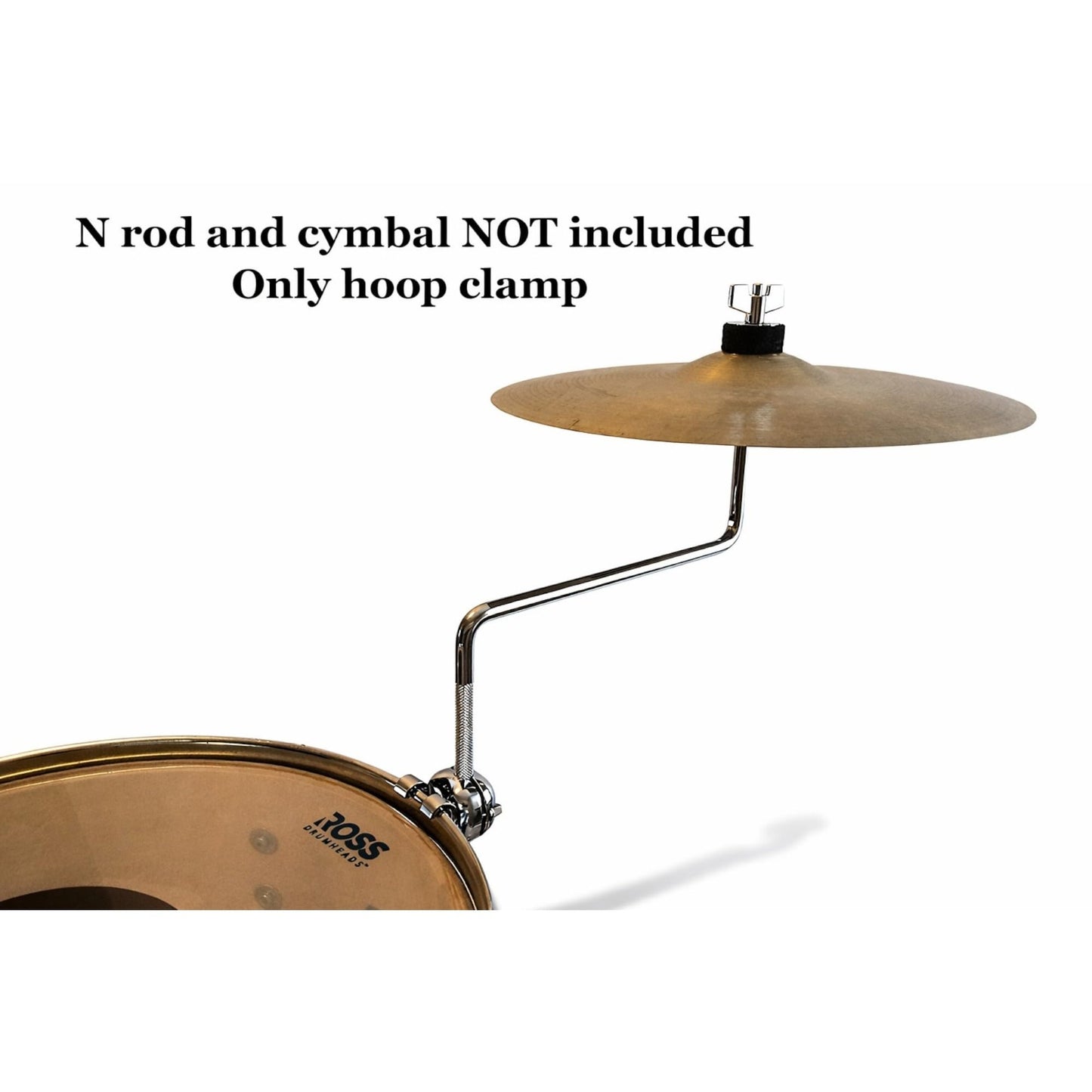 Cowbell Mount Bracket for Drums, Hoop Clamp for Cowbell, Tambourine, Splash Cymbal and Auxiliary Percussion, Fits Tom Hoops and Rounded Bass Drum Hoops