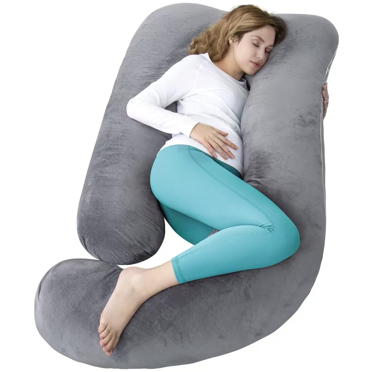 Regnancy Pillow for Sleeping, Extra Large U Shaped Body Pillow, Maternity Pillow for Pregnant Women (Dark Grey)