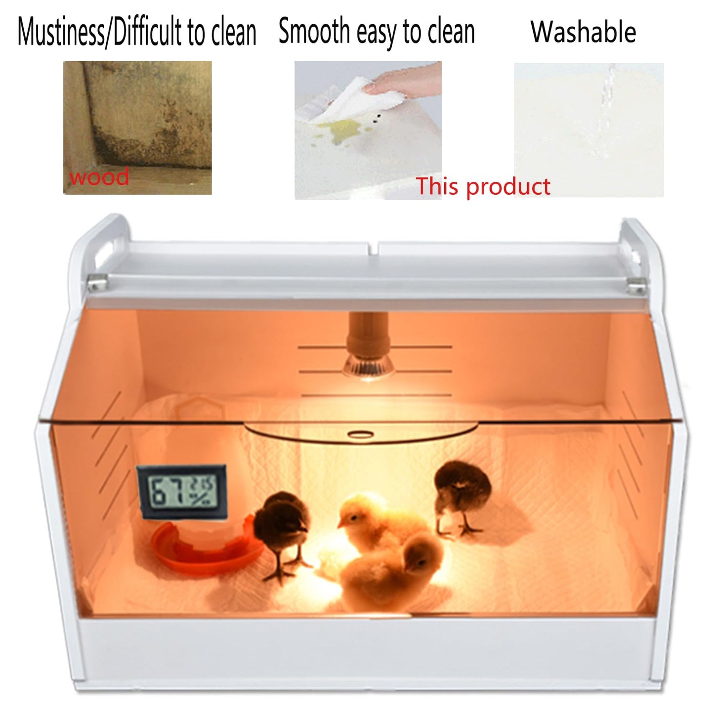 Intelligent Brooder Box 10-15 Newborns Chicks Quail Birds Small Animals Manual Incubators Poultry Heater Breeding Box