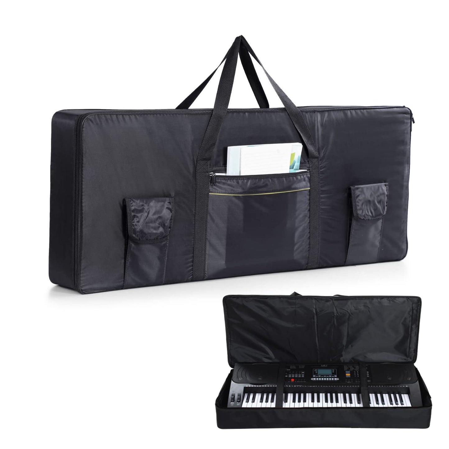 61 Key Keyboard Case, Keyboard Bag 38.5"x16"x5.9" Portable Water Repellency Keyboard Carrying Case with 3 Pockets (61 Key keybord Cover)