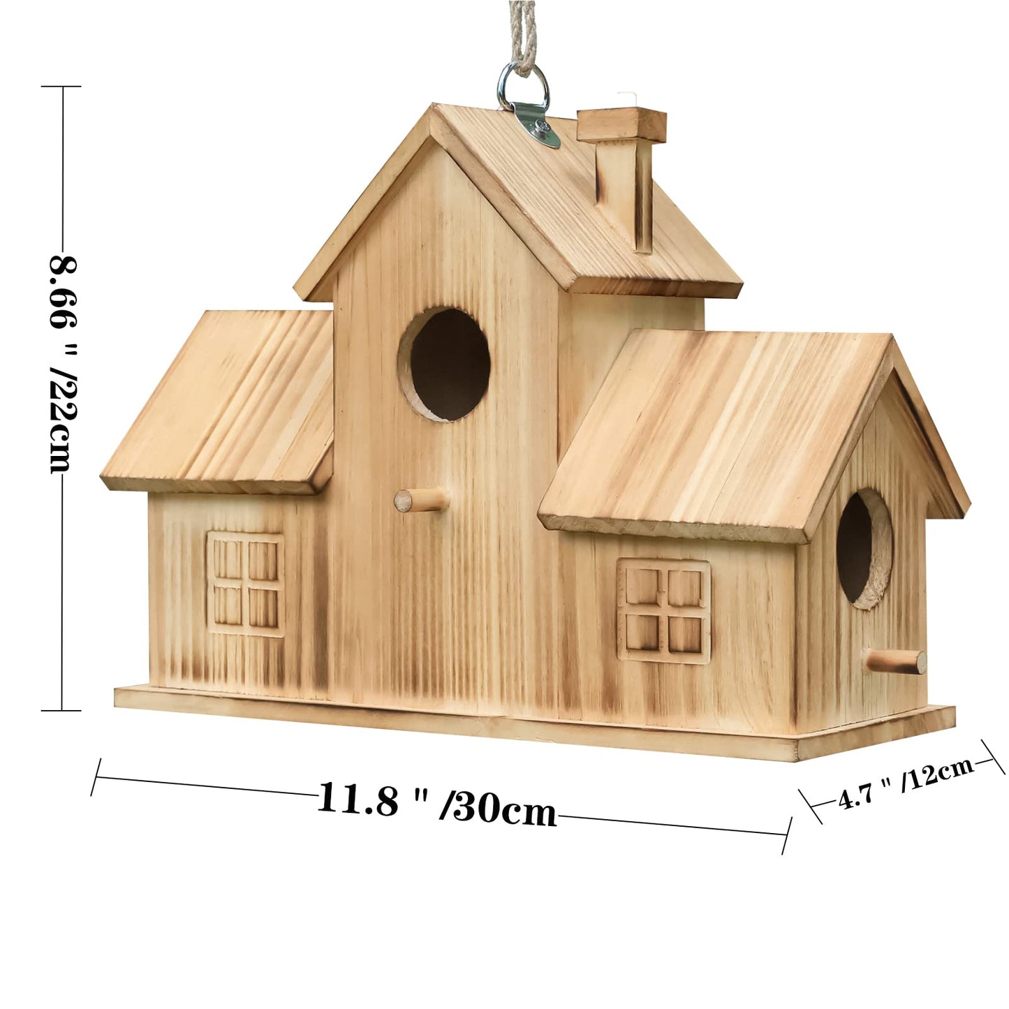Outdoor Birdhouse, Outdoor 3-Hole Birdhouse, Room for 3 Birds, Bird Cardinal Garden Hanging Birdhouse Outdoor Birdhouse, Room for 3 Birds, Bird Cardinal Garden Hanging Birdhouse