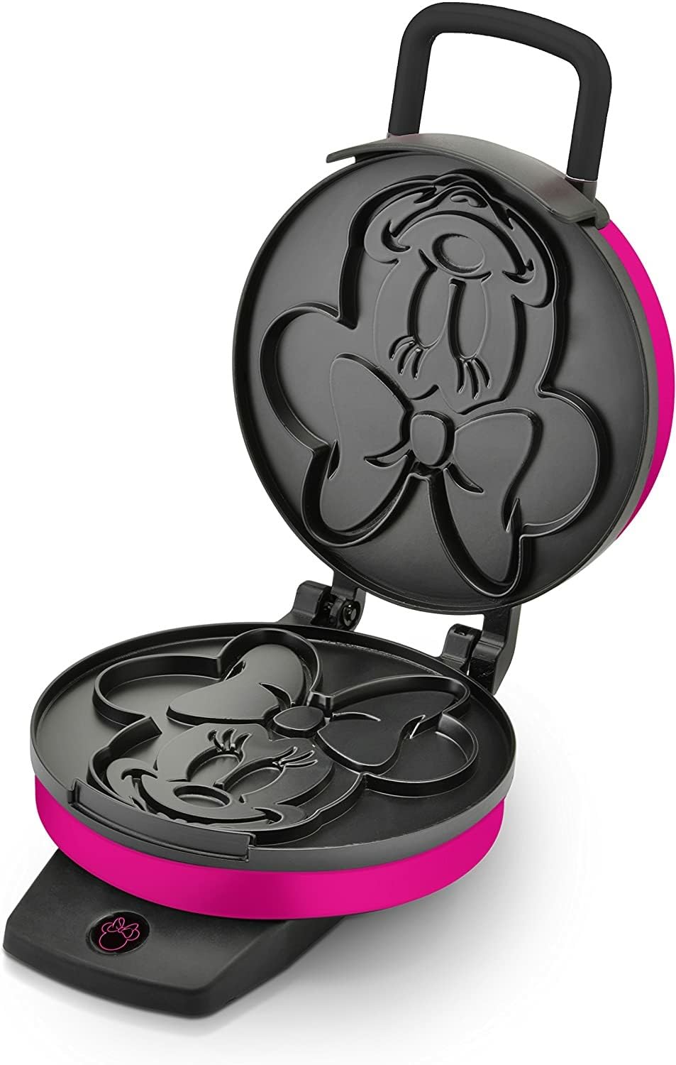 Disney Minnie Mouse Waffle Maker by Select Brands - Nonstick Waffle Iron for Fun Minnie-Shaped Waffles - Disney Kitchen Gift - 800 Watts