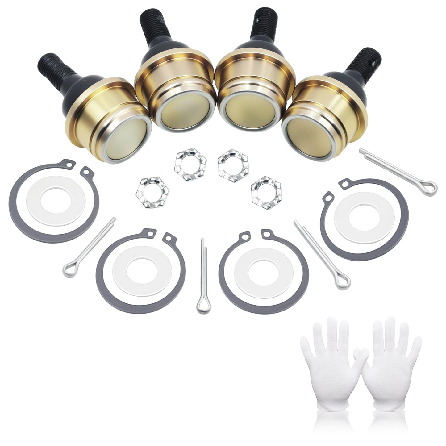 Upper Lower Ball Joints for Yamaha Rhino 450 700 660, Big Bear 400, Kodiak 400 450, Grizzly 350 400 450, Wolverine 350 450, Bruin 350, 5FU-F3549-00 37S-23549-01-00 37S-23549-00-00, 4 Pcs