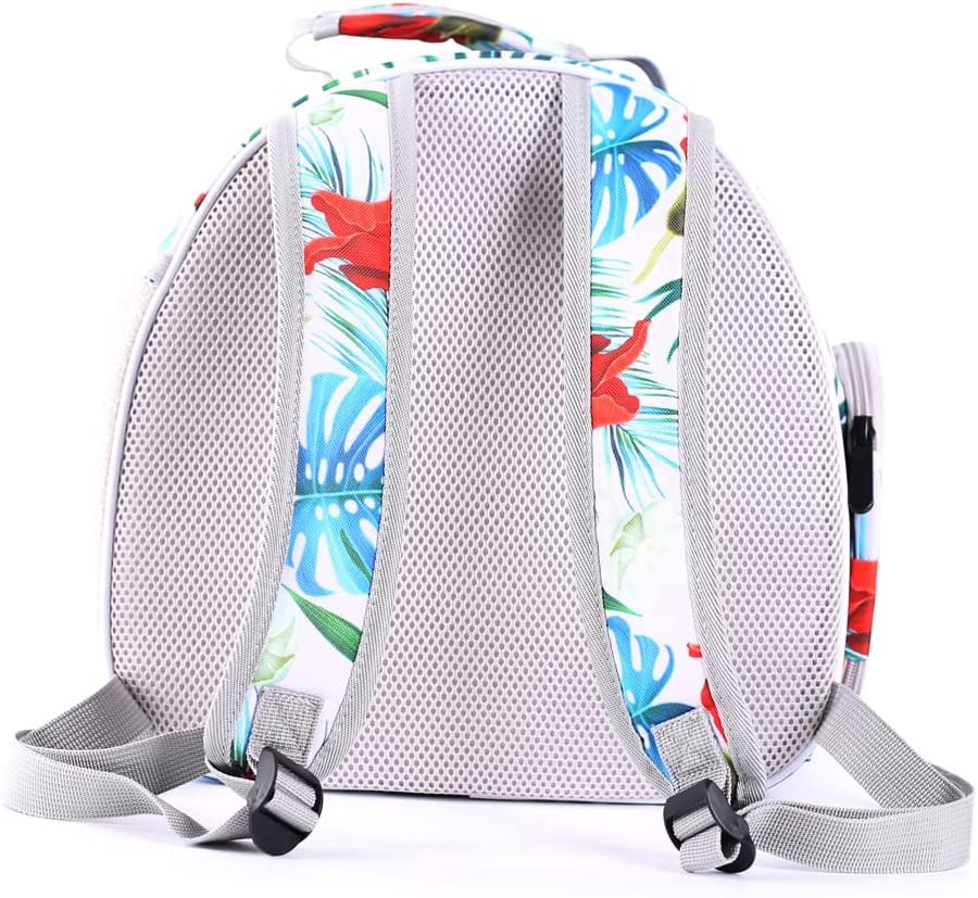 Bird Backpack Carrier, Backpack with Stand Perch and Metal Tray, Travel Carrier Backpack (SP Floral, Bird Backpack)