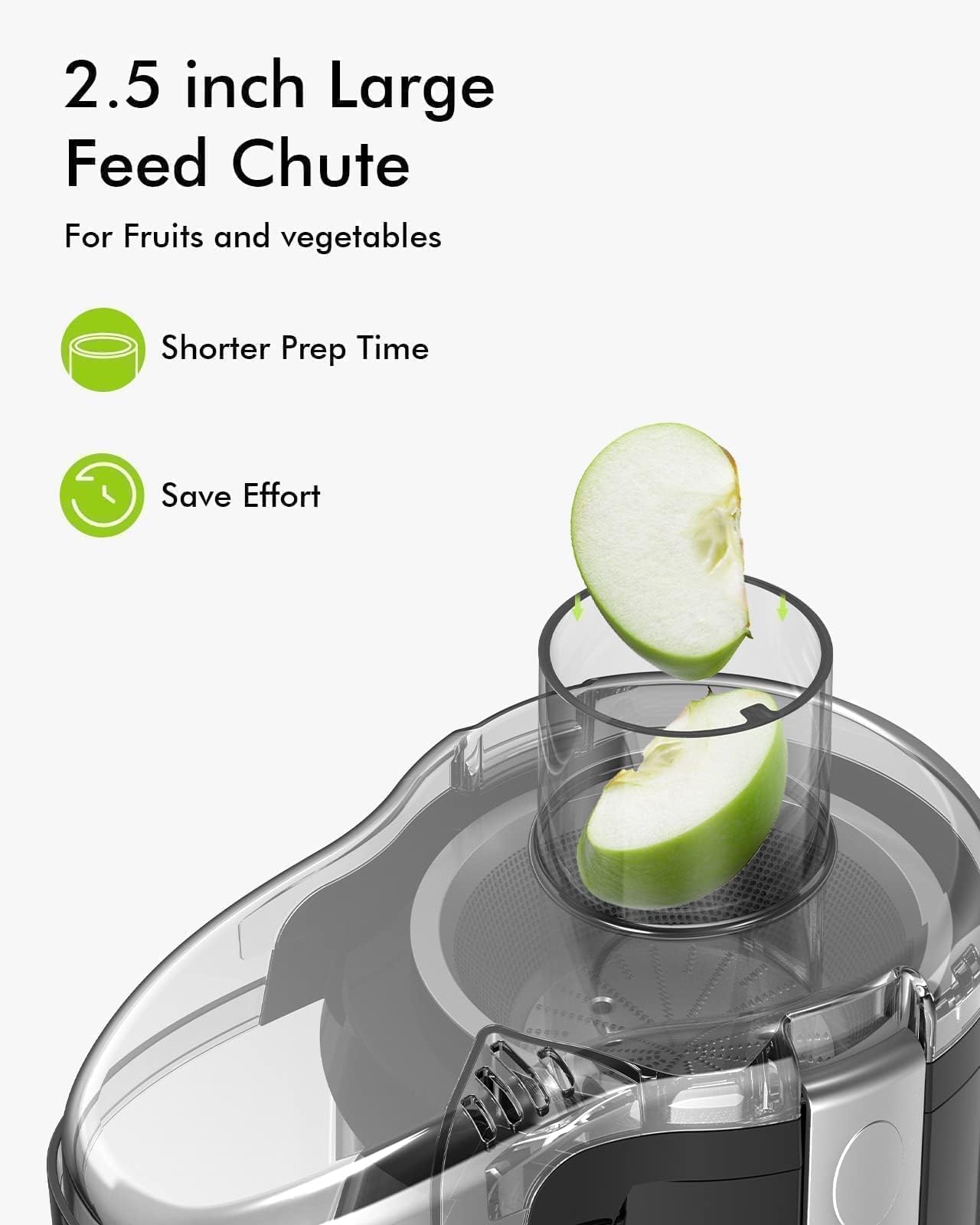 Juicer Machines, SiFENE Compact Centrifugal Juicer Extractor, Juice Maker for Vegetable and Fruit with 3-Speed Setting, Non-BPA, Easy to Clean, Black