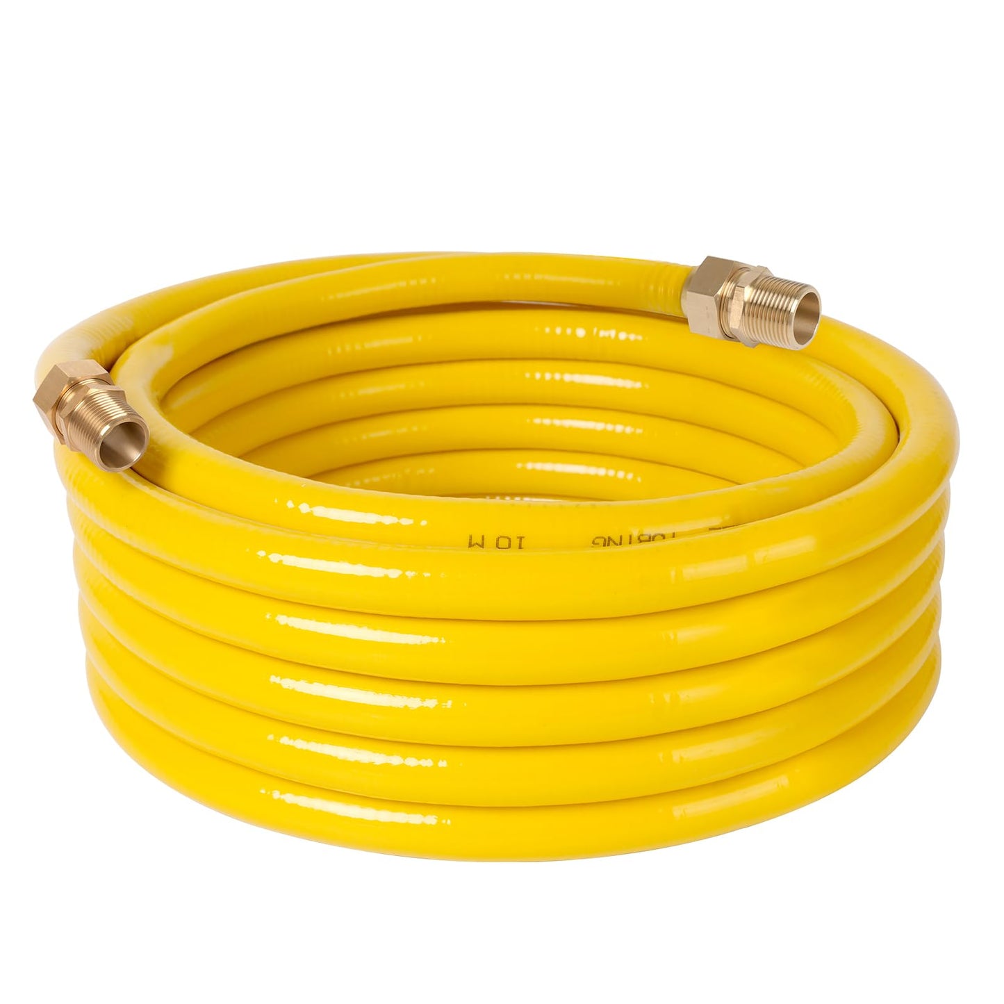 Jasdego 33ft 1/2'' Gas Line CSST Flexible Stainless Steel Tubing Pipe Anti-Cracking Used for Natural Gas Propane Equipment with 2 Male Fittings (33ft 1/2'')