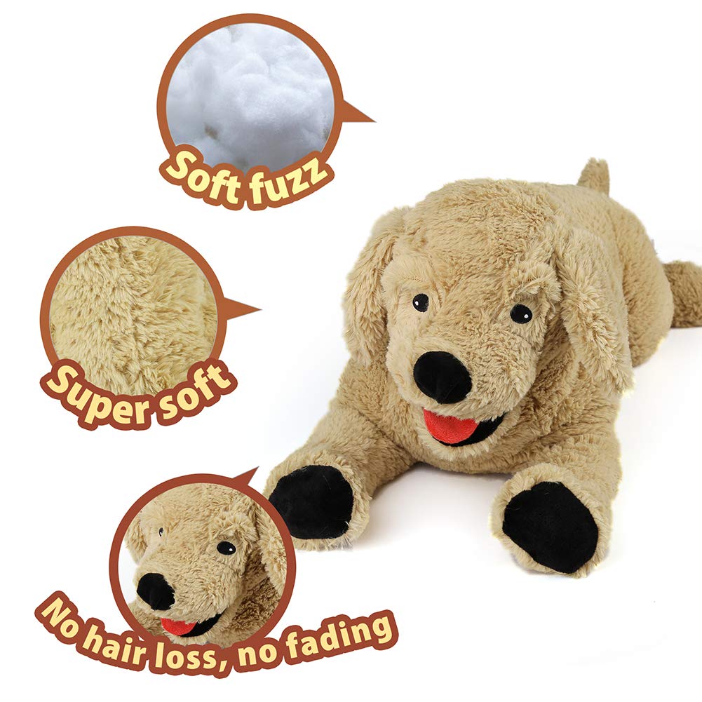LotFancy 27'' Cuddly Golden Retriever Stuffed Animal, Large Plush Dog Toy, Gifts for Kids, Pets on Birthday Party Favors Thanksgiving Xmas, Beige