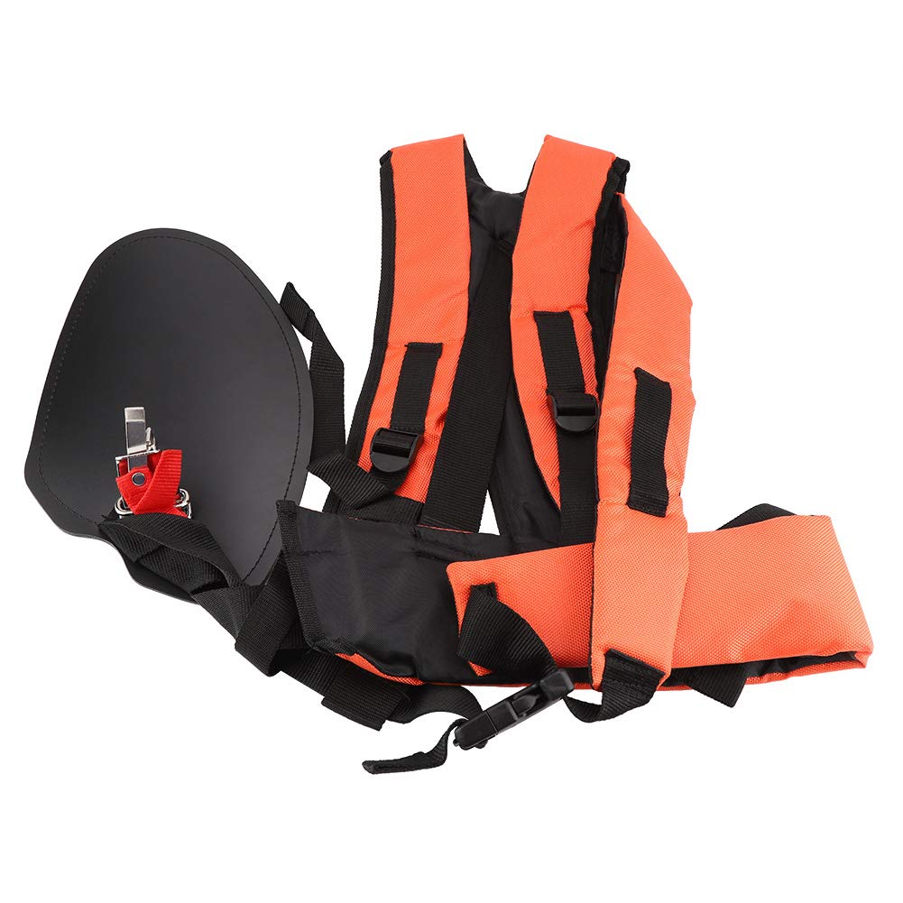 Trimmer Double Shoulder Strap Harness, String Trimmer Full Harness Strap, Brushcutter Shoulder Harness Double Shoulder Strap Mower Nylon Y-shaped Belt for Brush Cutter Chainsaw Garden (Orange)