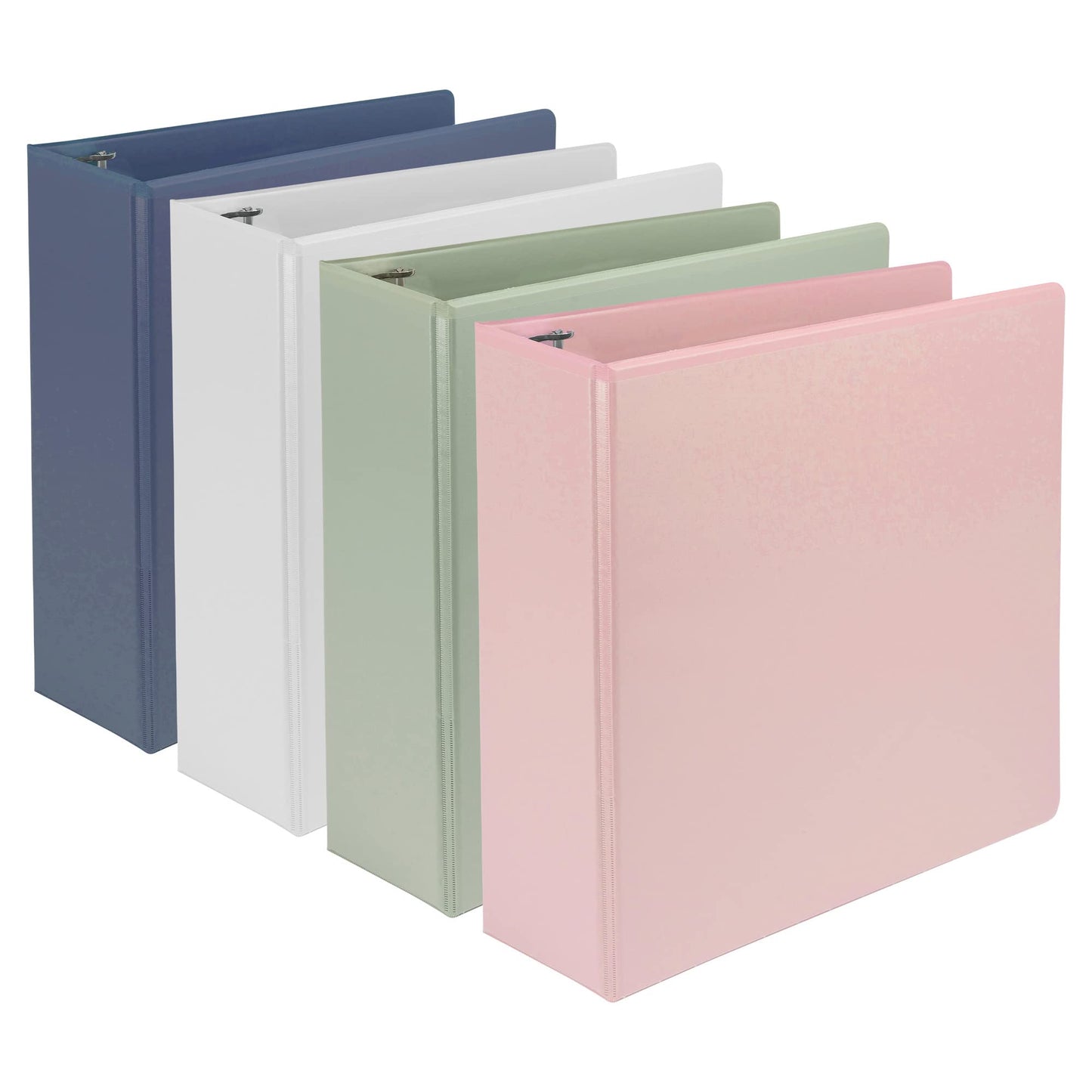 Samsill Earth's Choice, 3-Inch Durable D-Ring View Binder, USDA Certified Biobased, Eco-Friendly, Boho Assortment, Pack of 4