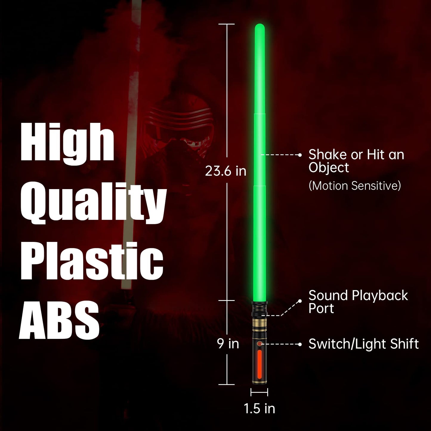 Light Saber for Kids, KEGOZ 3 Packs 3 Colors Light Sword with FX Sound (Motion Sensitive) and Glowing Handle, Expandable Light Sabers Set for Halloween Xmas Children's Day Gifts