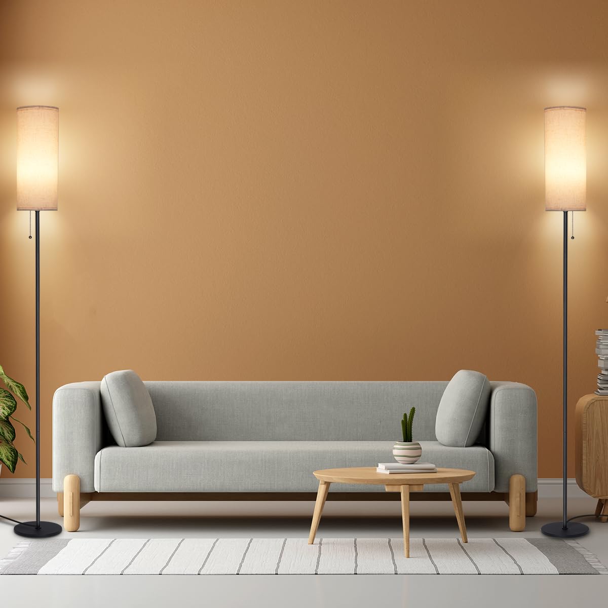 IPARTS EXPERT Floor Lamp for Living Room, 68" Tall Lampshade W/Pull Wire