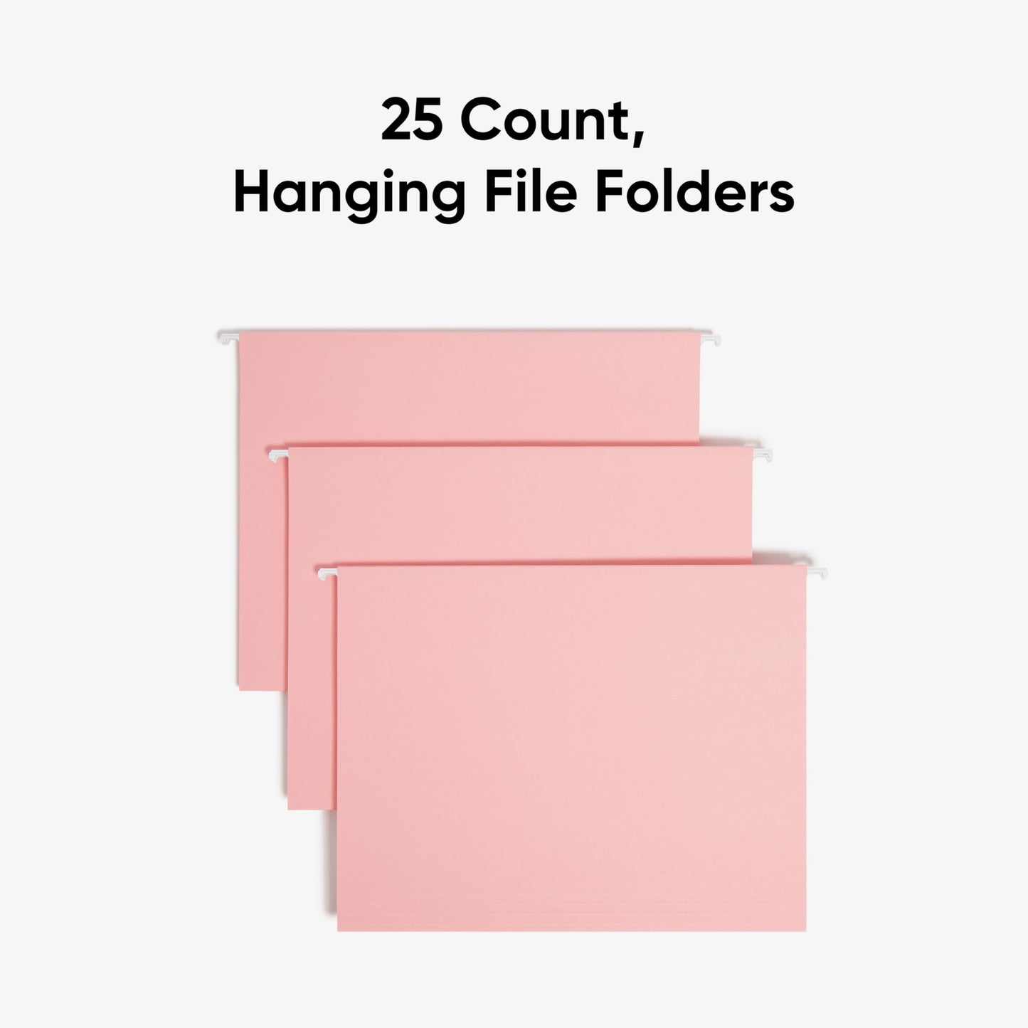 Smead Hanging File Folders, 25-Pack, Letter Size, 1/5-Cut Repositionable Tabs, Pink, Colour-Coded Filing for Home Office, Back-to-School and Women's Workplace Organization