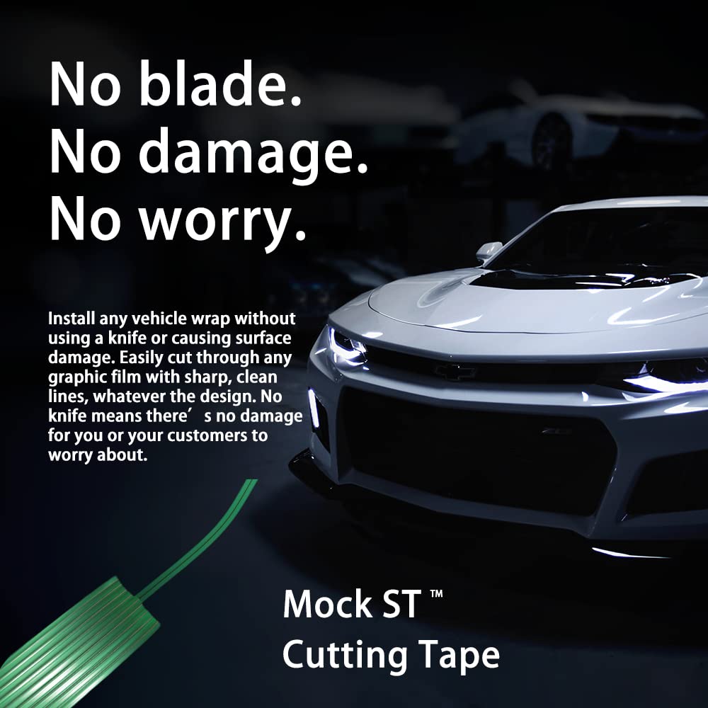 MOCK ST No-Knife Tape Design Line Finish Line Vinyl Wrap Cutting Tape (2-Pack of 50m)