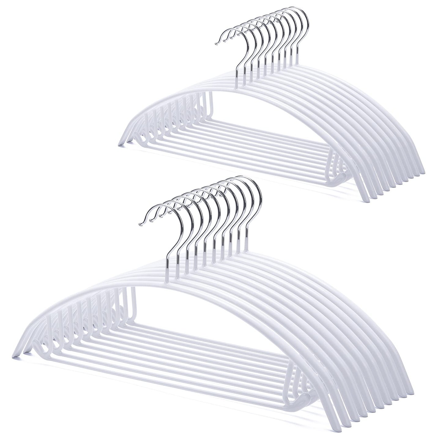 Nature Smile Non Slip PVC Coating Sweater Hangers,Dress Suit Coat Hangers,Shoulder Bump Free Golf T Shirts Clothes Hangers (White Color 20 Pack)