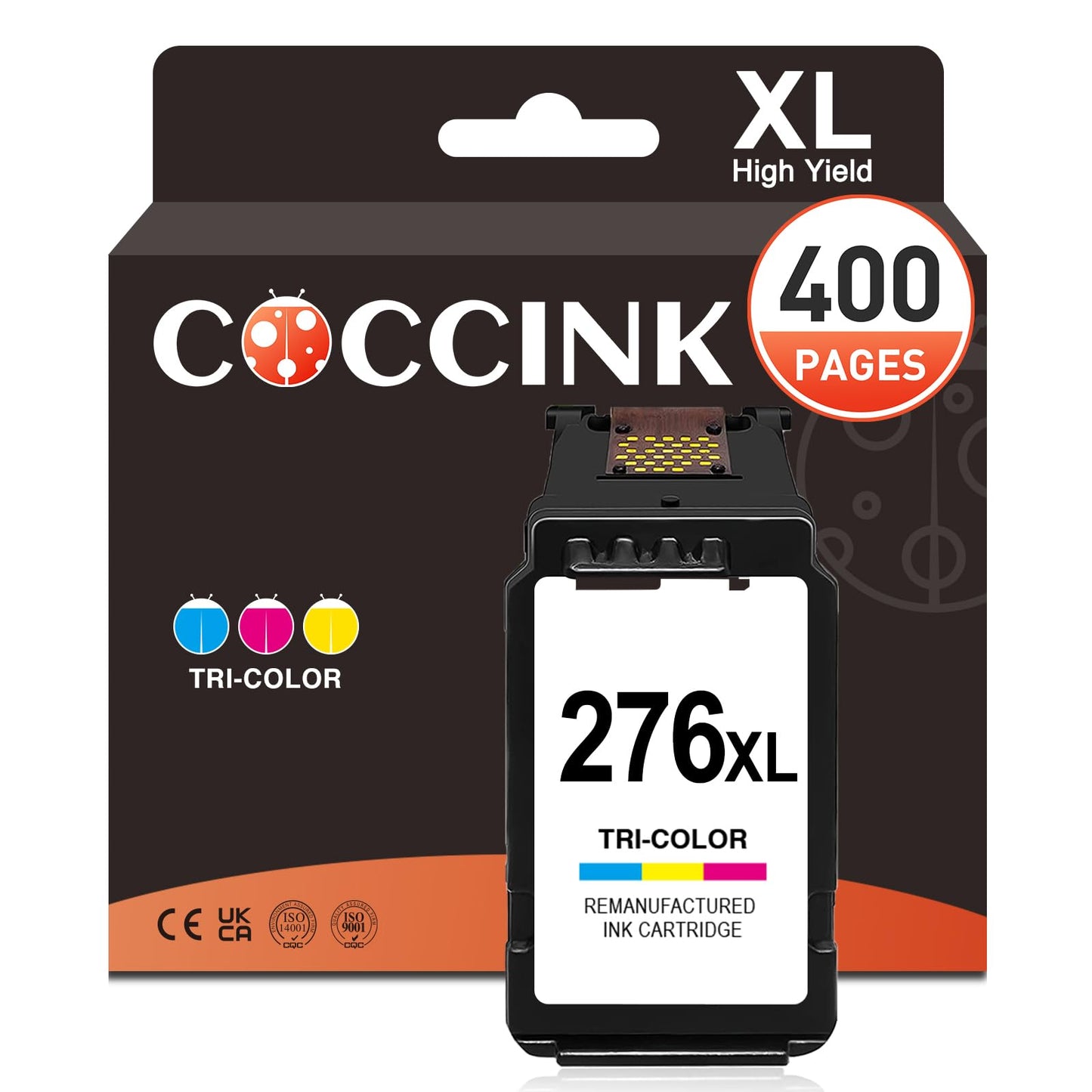 COCCINK 276XL Colour Ink Cartridges for Canon cl-276 276 XL Remanufactured