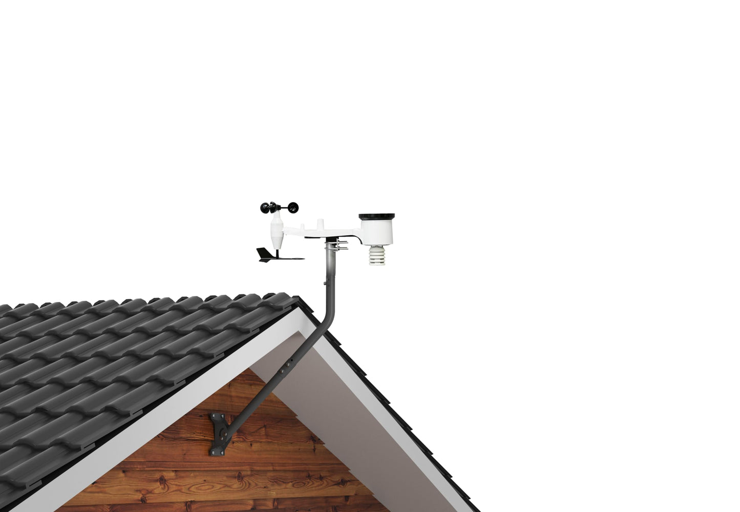 CEKAY Universal Mounting Pole (Diameter 1 1/2", Length 35") - J Pole Mount for Antenna & Starlink Dish & Weather Station - Adjustable Pivot/Lock Bracket for Wall, Eave or Roof Mounting