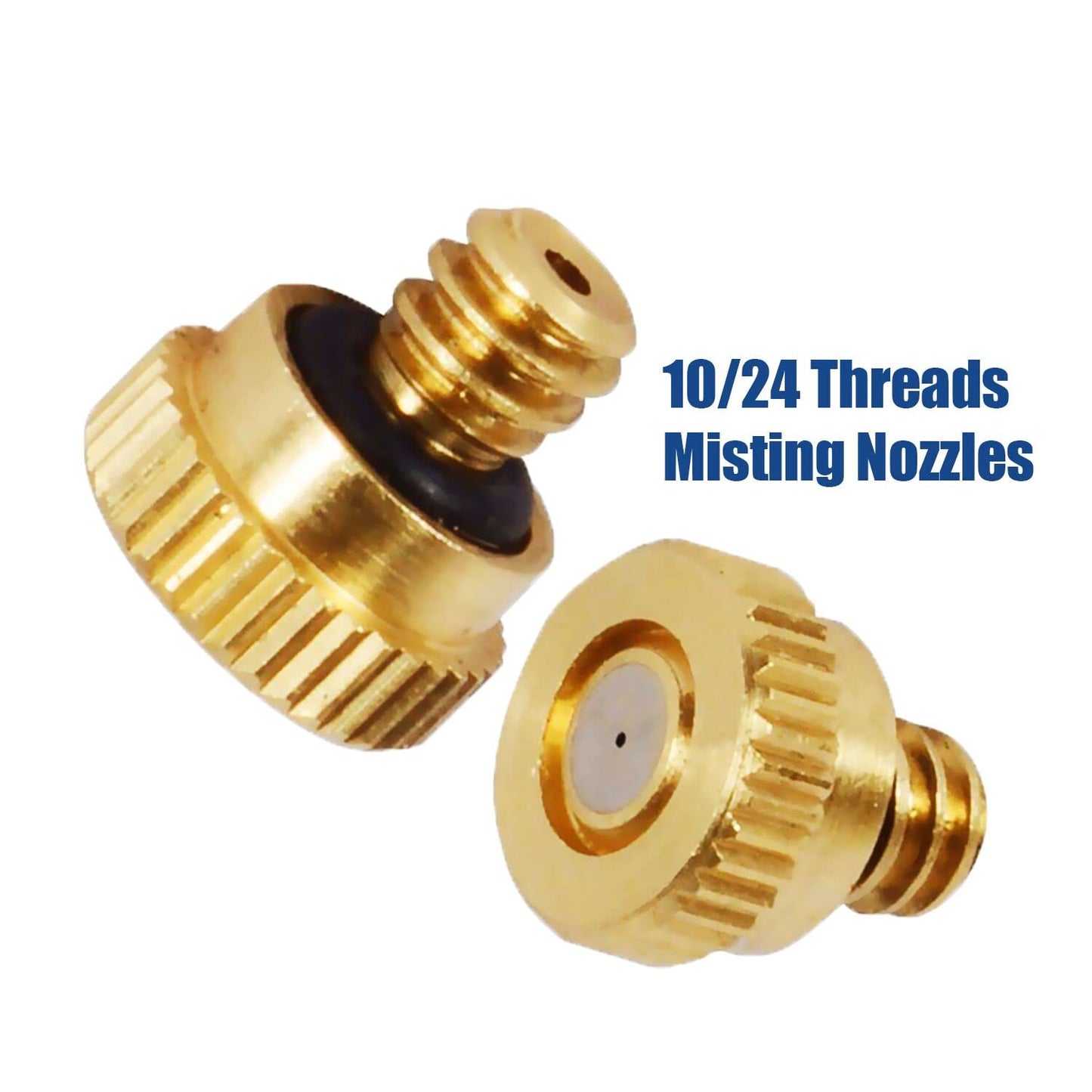 KUWAN 150pcs Brass Misting Nozzles for Cooling System 0.012" (0.3 mm) 10/24 UNC Garden (yellow5)
