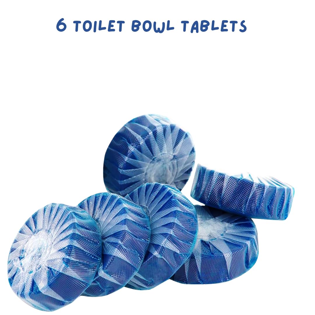 13PACK TOTAL BATHROOM BUNDLE|Citrus Scrubbing Bubbles Extra Power Toilet Bowl Cleaner+All Purpose Spray, Sponge, Crevice Brush, Cleaning Brush, 6X Toilet Bowl Cleaner Tablets, 2 Microfibre Cloths