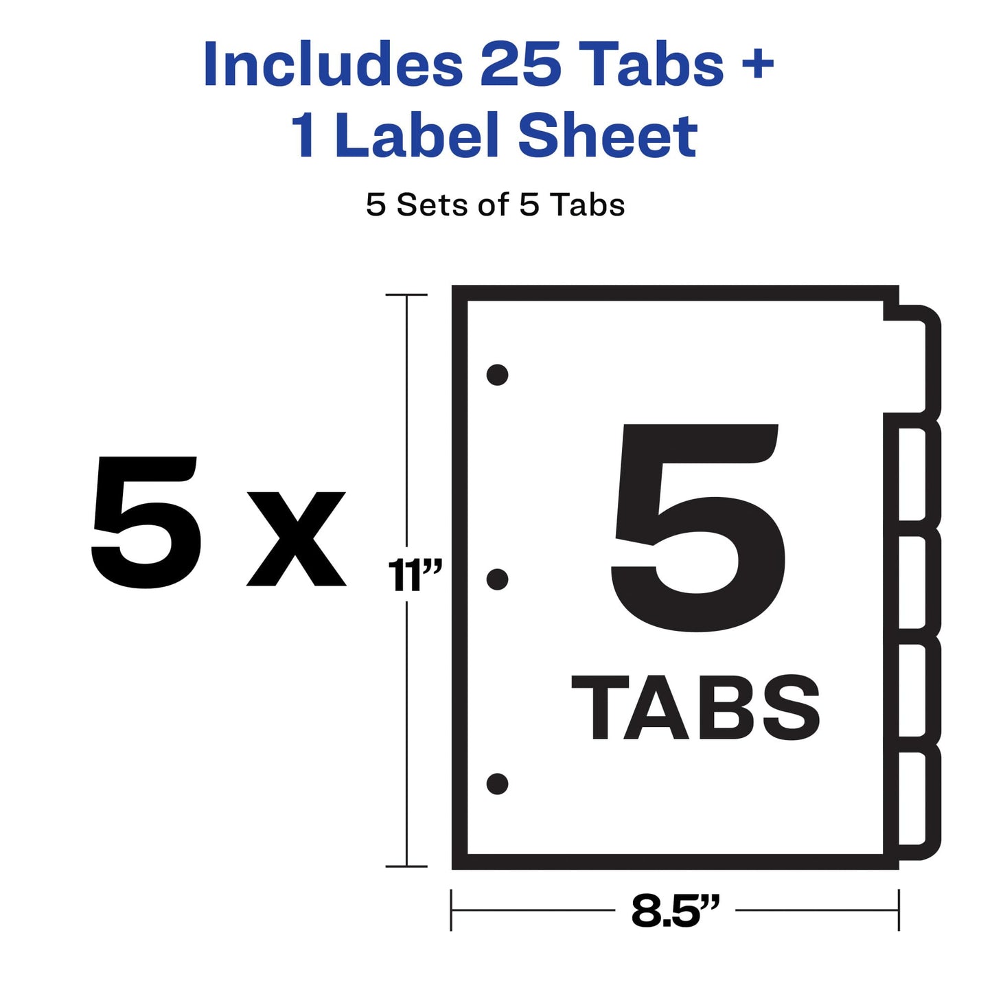 Avery Index Maker Translucent Dividers with Clear Label, 5 Tabs, 5 Sets (12449)