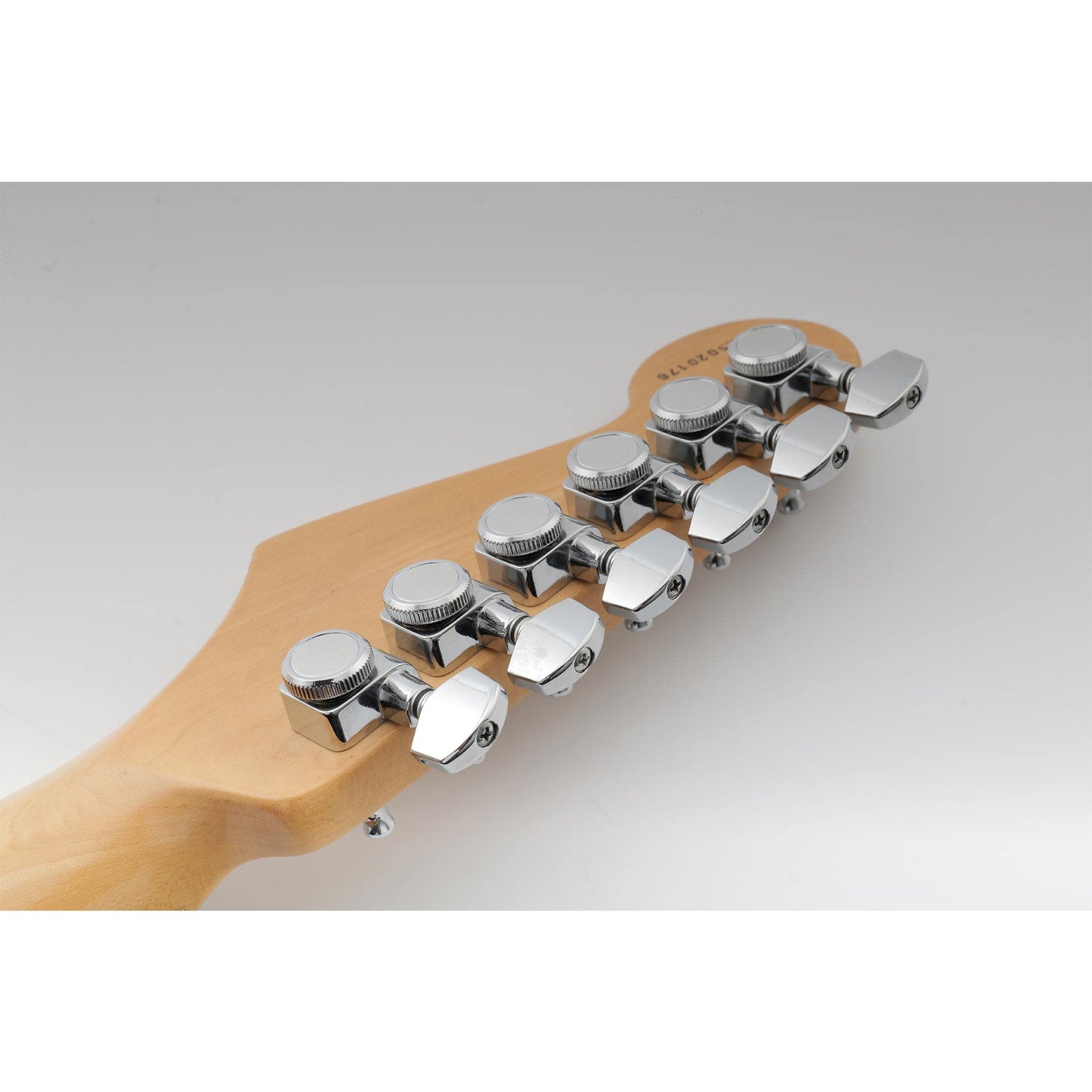 Musiclily Pro 6-in-line 2-pins Guitar Locking Tuners Machine Heads Tuning Pegs Keys Set for Fender Strat/Tele Electric Guitar, Chrome