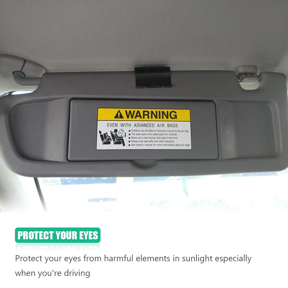 Driver Left Sun Visor FP2017D for 2006 2007 2008 2009 2010 2011 Honda Civic EX/LX/Sedan/SI Coupe, 83280-SNA-A01ZA Clear Gray