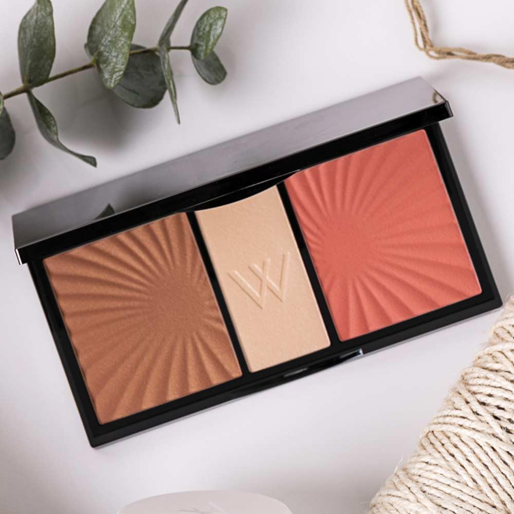 Watier Havana Trio Glow | 3-in-1 Face Palette with Bronzing Powder, Highlighter & Blush