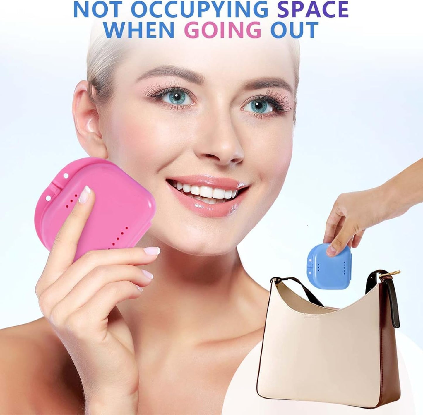 64 Pcs Dental Retainer Case with Vent Holes Mouth Guard Case Aligner & Night Guard Holder False Teeth Storage Container for Travel Office Household, 9 Colors (Classic Color)