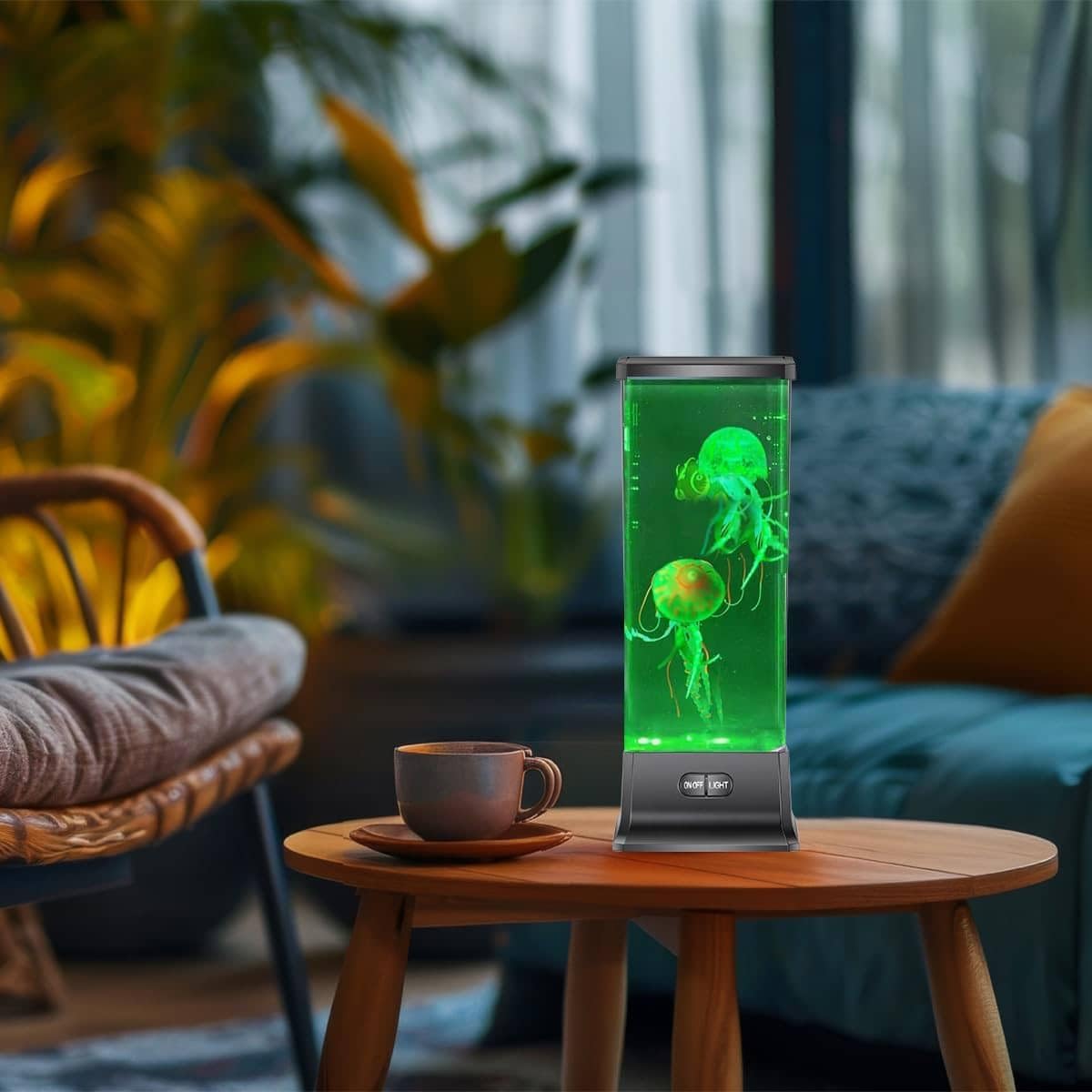 Electric Jellyfish Tank Lamp – Relaxing Mood Night Light for Bedroom & Sensory Room Decor, Calming Gift for Kids and Adults with Stress, Anxiety or Autism