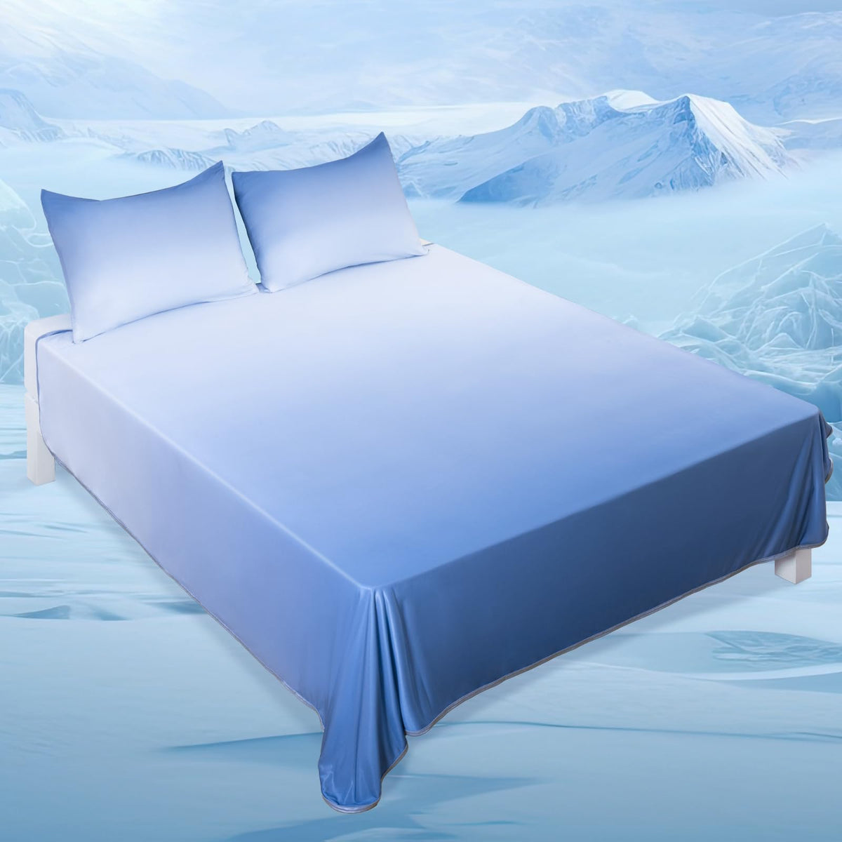 Gradient Cooling Blanket,Luxear Double-Sided Cooling Summer Blanket Throw Size Q-Max>0.5, Arc-Chill Cool Blanket for Hot Sleeper & Night Sweats,Breathable Light Blanket for Bed Couch Sofa,90”X108”Blue