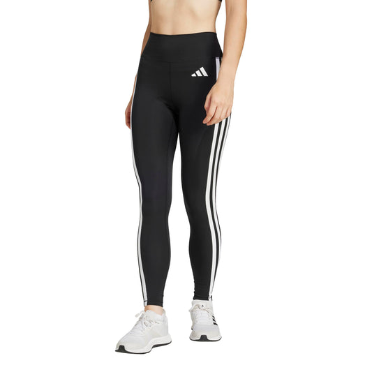adidas Womens Optime Essentials 3-Stripes Full-Length Training Leggings,Black/White,X-Small