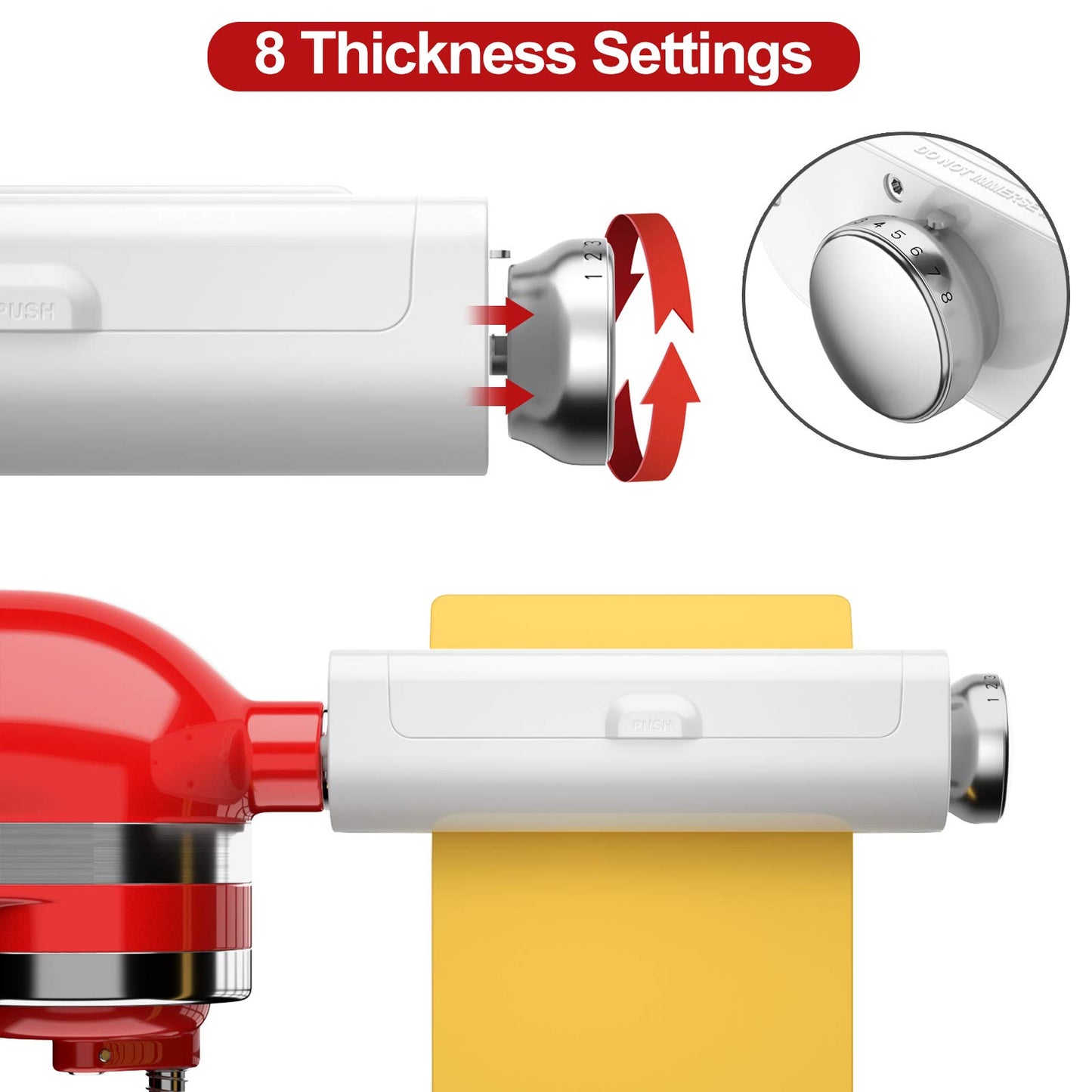 RETHONE Pasta Maker Attachment for KitchenAid Stand Mixers -3 in 1 Set Pasta Attachments Includes Pasta Roller, Spaghetti Fettuccine Cutter, Pasta Machine Attachment Accessories for KitchenAid