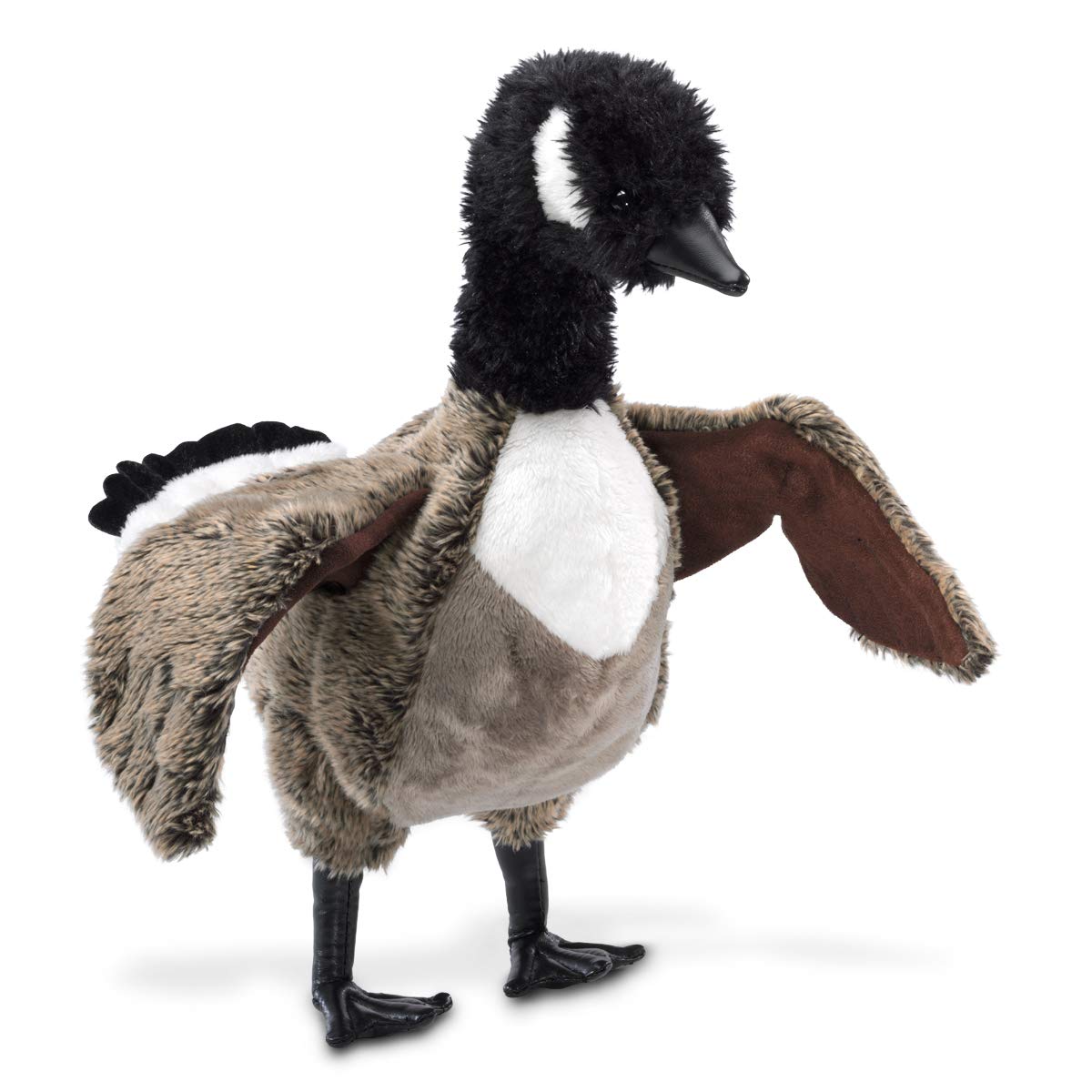 Folkmanis Canada Goose Hand Puppet, Brown, White, Black, 1 Ea