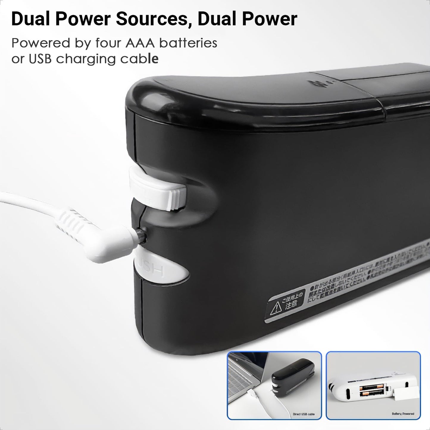 Kissdeer Electric Stapler with 1000 Staples & Staple Remover, Compact Palm-Sized Design, 20-Sheet Capacity, AC Adapter/Battery Powered, Ideal for School or Office Use, Fits No.10 Staples, White