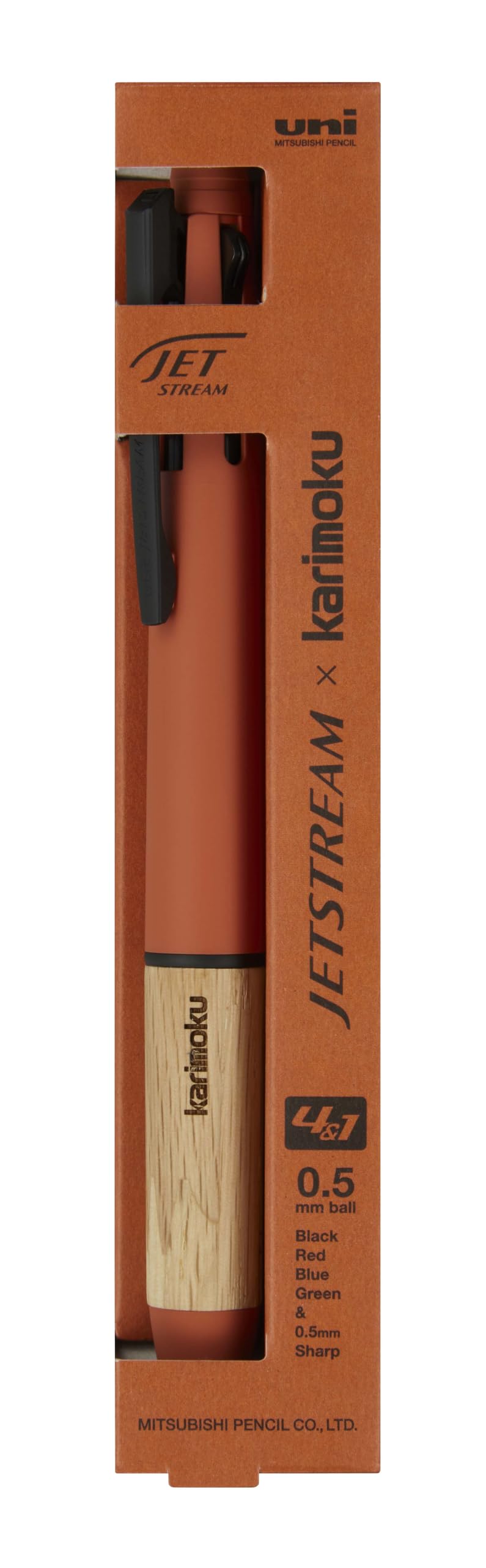 三菱鉛筆 Mitsubishi Pencil MSXE5KF05.4 Multifunction Pen Jetstream Karimoku 4&1 0.5 Sunset Orange