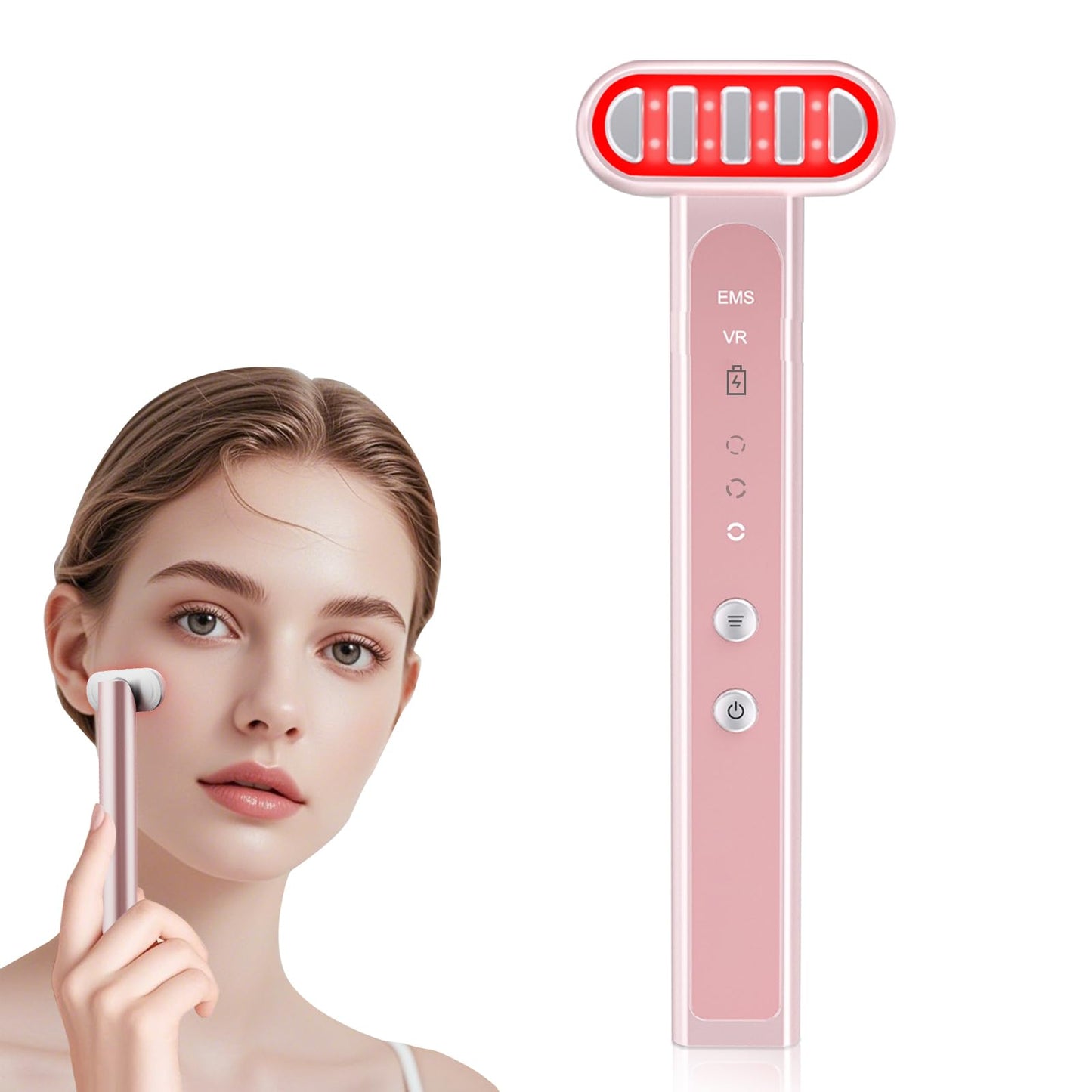 Hottoerak Red Light for Face and Neck, Portable Red Light Wand for Face Neck, Blue LED Light at Home