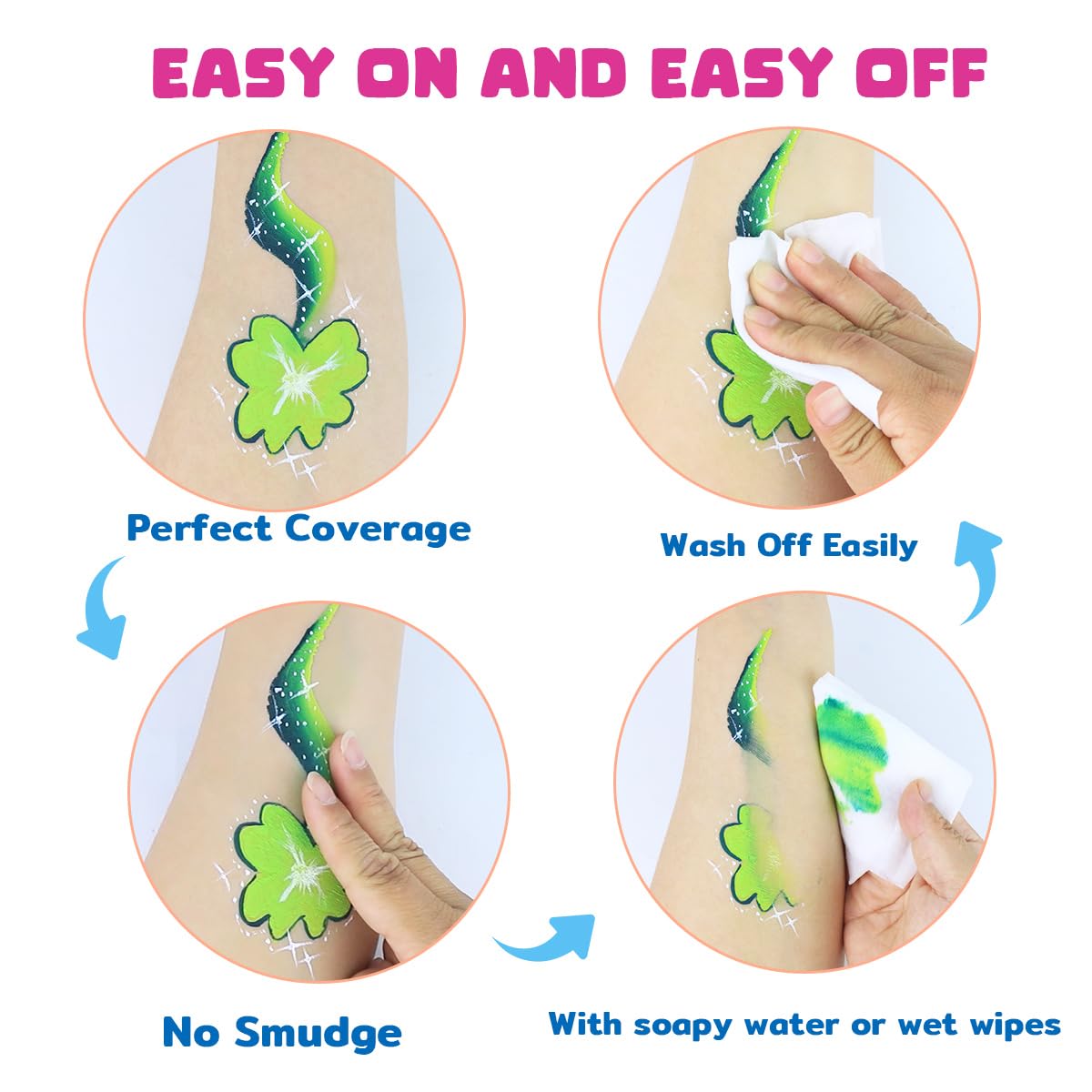 Bowitzki 21 Colors Split Cake Face Paint Set Professional Face Painting Kit Kids Adults 10g One Stroke Stencil Brush Practice Board Non Toxic Rainbow Cakes Flora Body Makeup Halloween Christmas Easter