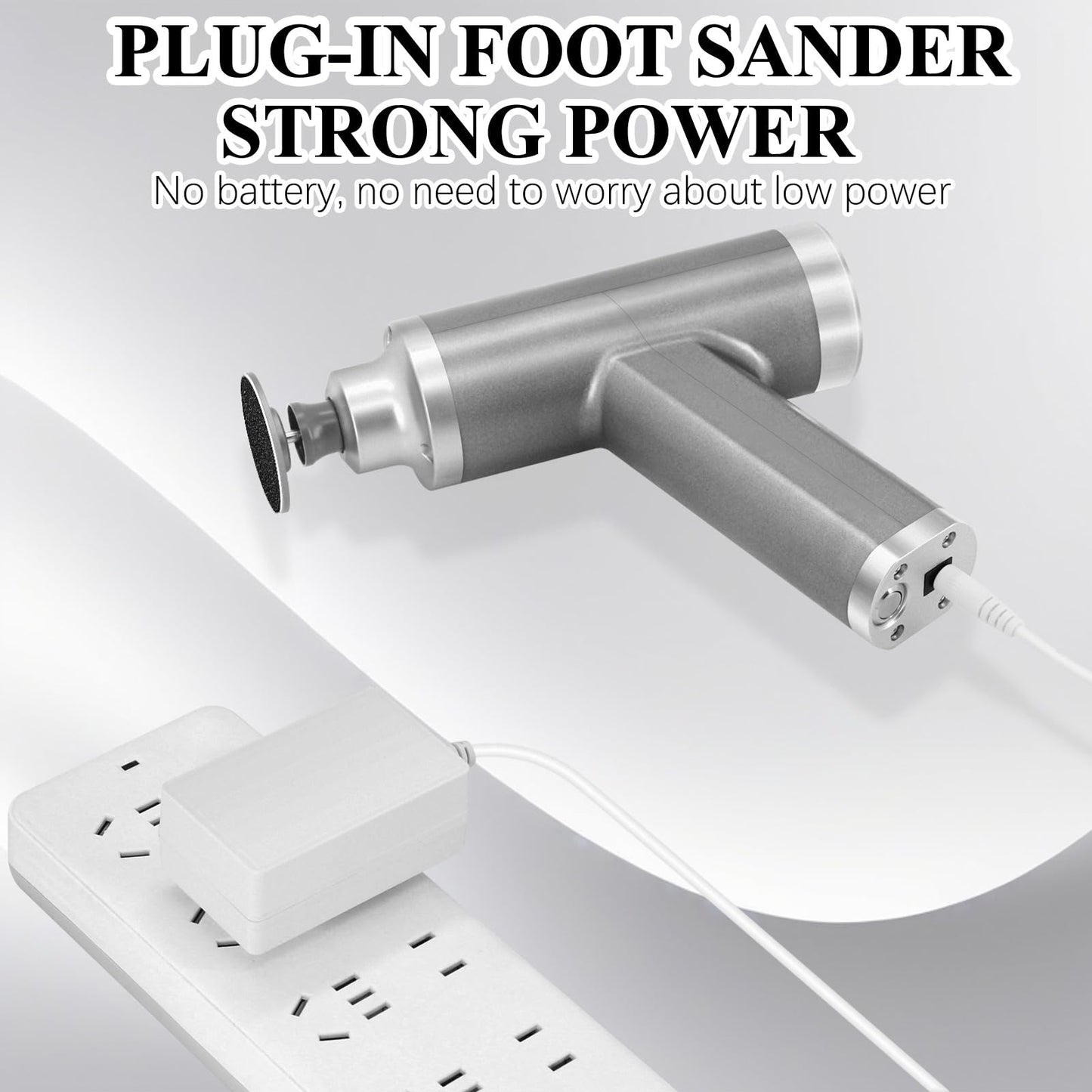 Callus Remover for Feet 4500rpm, Professional Electric Foot Callus Remover Adjustable Speed Foot File Electric Foot Sander Grinder Pedicure Tool Women Men Use (Gray)