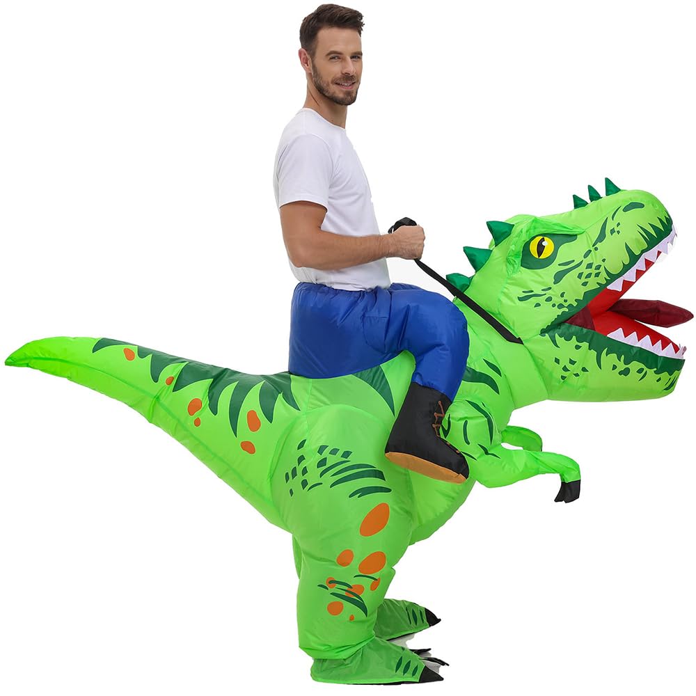 Inflatable Dinosaur Costume Funny Halloween Costumes, Blow up Costume for Halloween, Christmas, Carnival, Birthday, Party