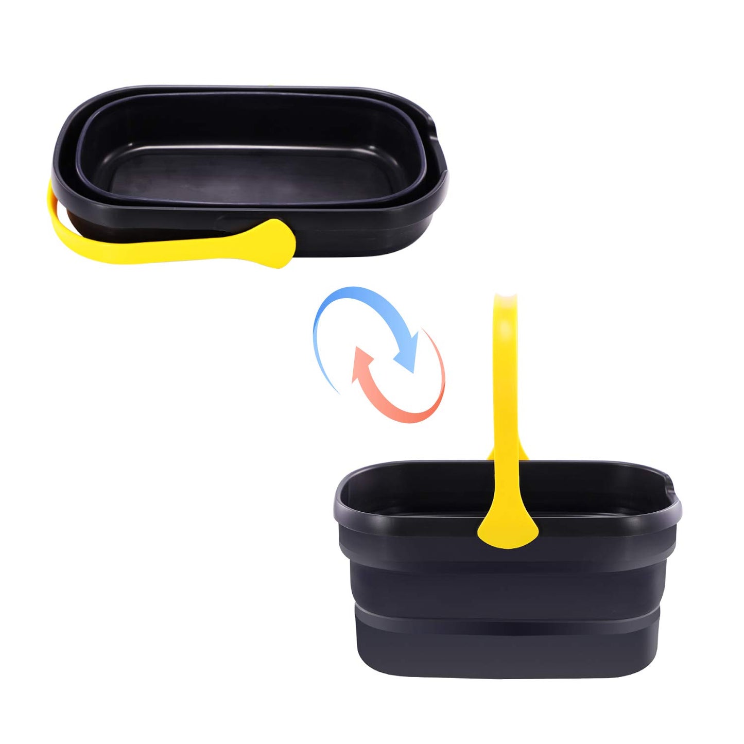 Yocada Collapsible Plastic Bucket Mop Bucket 10L (2.6Gallon) Cleaning Washing Basket for Sponge&Flat&Cotton Mop Cleaning Washing
