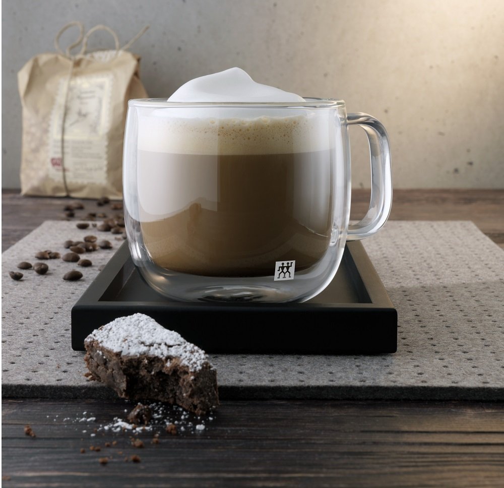 ZWILLING Sorrento Plus 2 Piece Insulated Double-Wall Borosilicate Glass Cappuccino Mug Set - 15oz