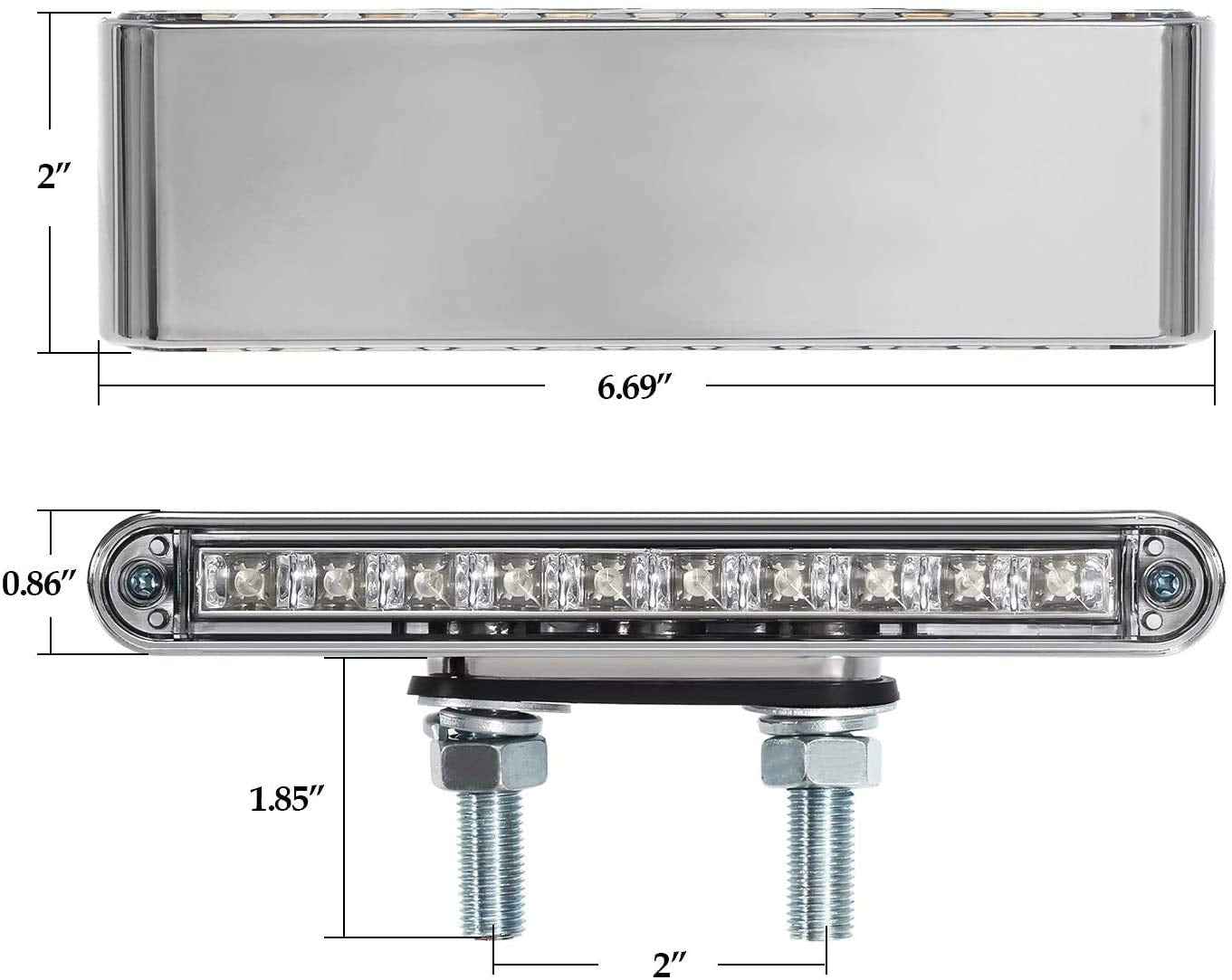 Partsam 2Pcs 6.5" Double Face Truck Semi Trailer Light Bars 10LED Red/Amber Clear Lens Waterproof with Double Studs Sealed Dual Face Led Turn Signal Stop Tail Marker Lights 12V
