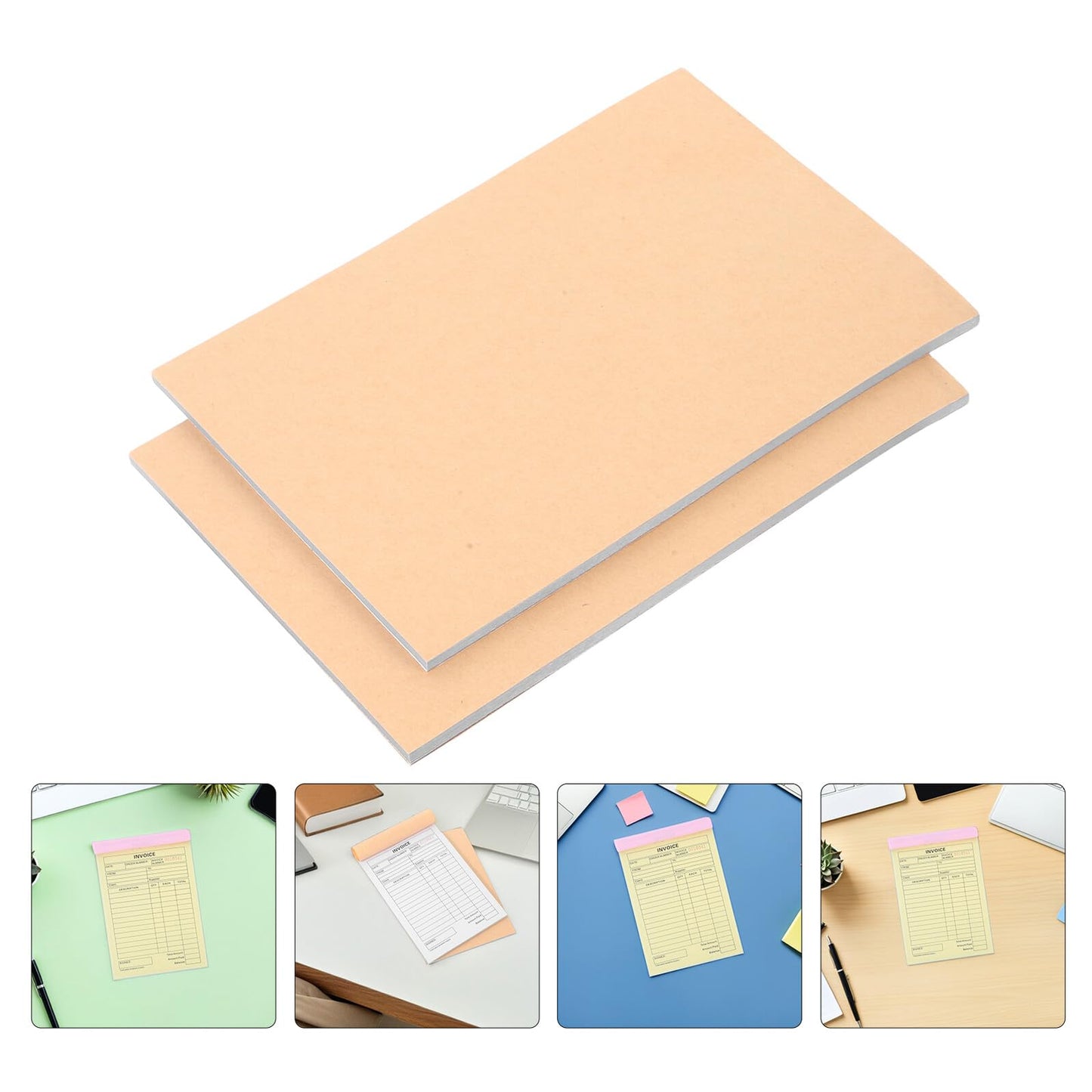 VILLCASE 5 Pack Carbonless 3-Part Receipt Pads 60 Pages Each Small Business Invoice Book Order Pad with Stiff Backing for Efficient Billing and Recordkeeping