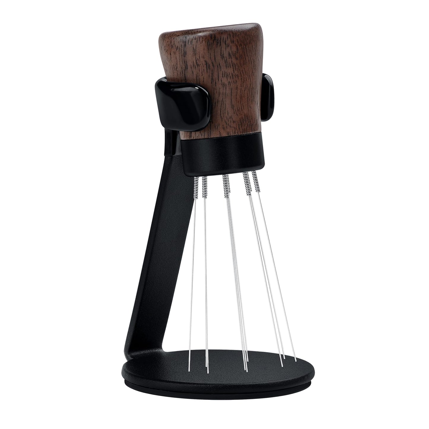 Normcore WDT Tool V2.1 with Stand, 9 Prong 0.23mm Espresso Distribution Too, Weiss Distribution Technique, Magnetic Coffee Stirrer with 16 Extra Needles, American Walnut Wood Handle, New Upgraded