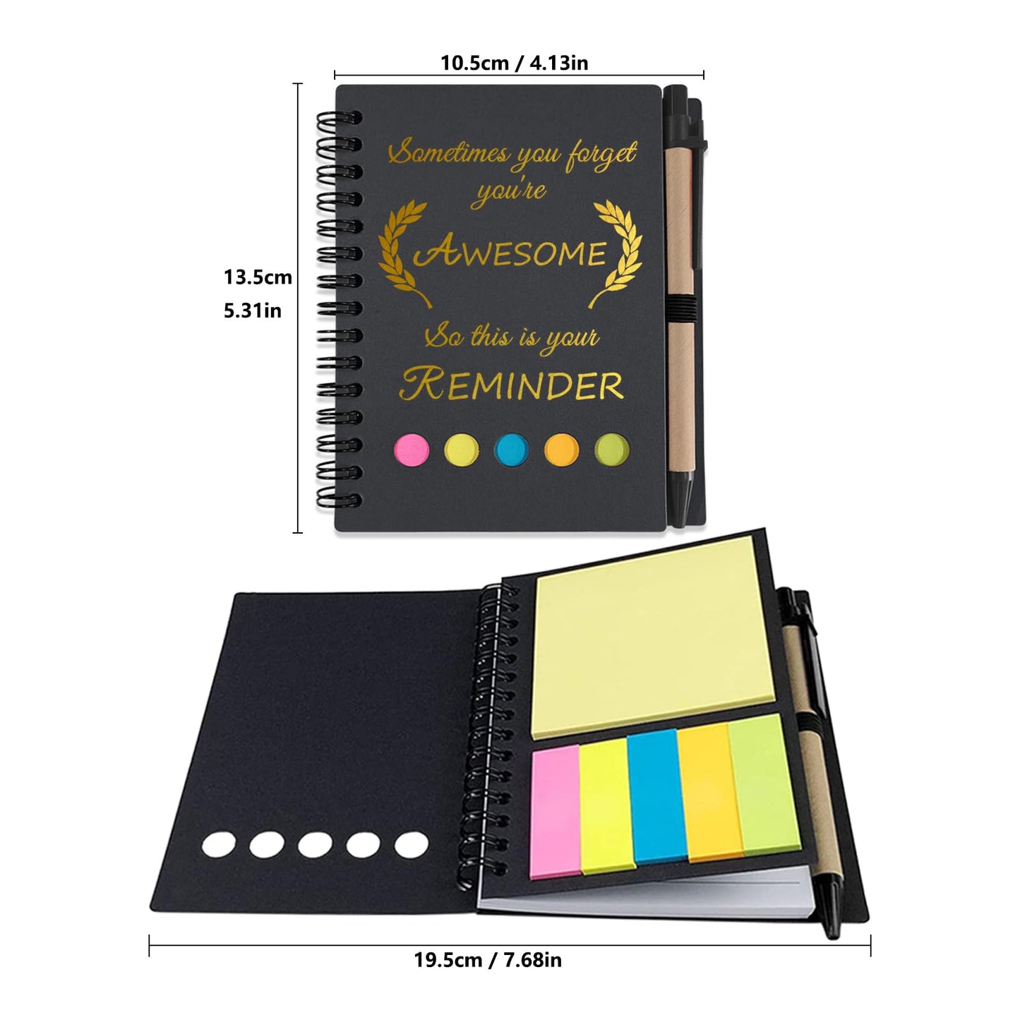 Bulk 12 Pack Staff & Employee Appreciation Gifts Thank You Gifts for Women Teachers Coworkers Includes Sticky Notes Spiral Notebooks and Ballpoint Pens