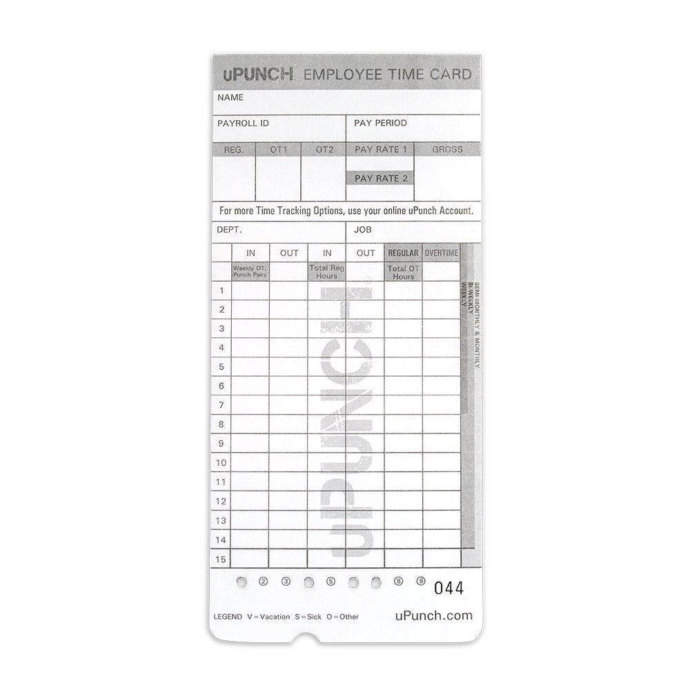 uPunch 2 Pack Ribbon/200 Card Combo for Gray HN4000 AutoAlign Calculating Time Clocks (HNRL2TCL2200)