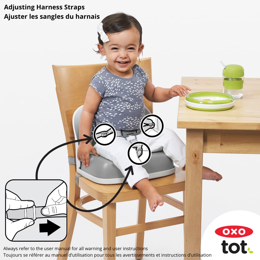 Oxo Tot Perch Booster Seat with Straps, Gray